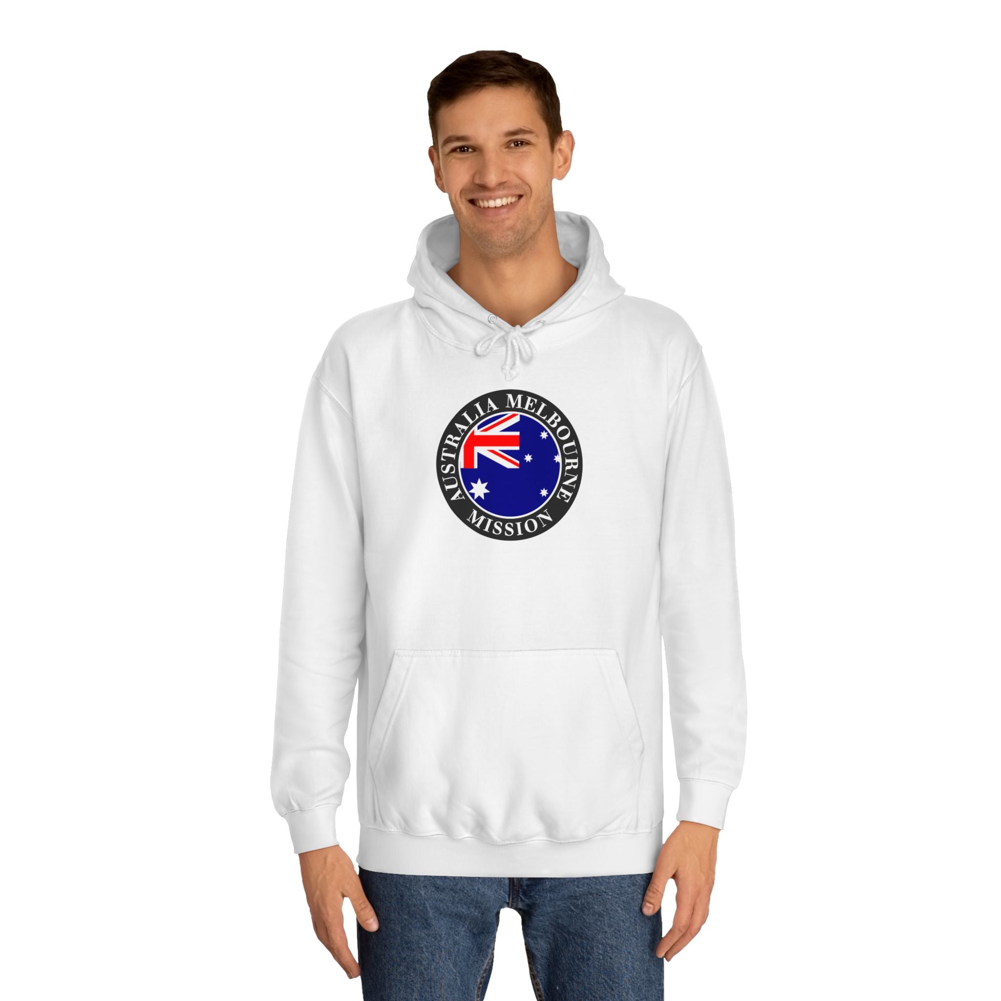 Australia Melbourne Mission Flag Logo (Black Border) College Hoodie - Mission Wishlist - LDS Missionary Gift Store