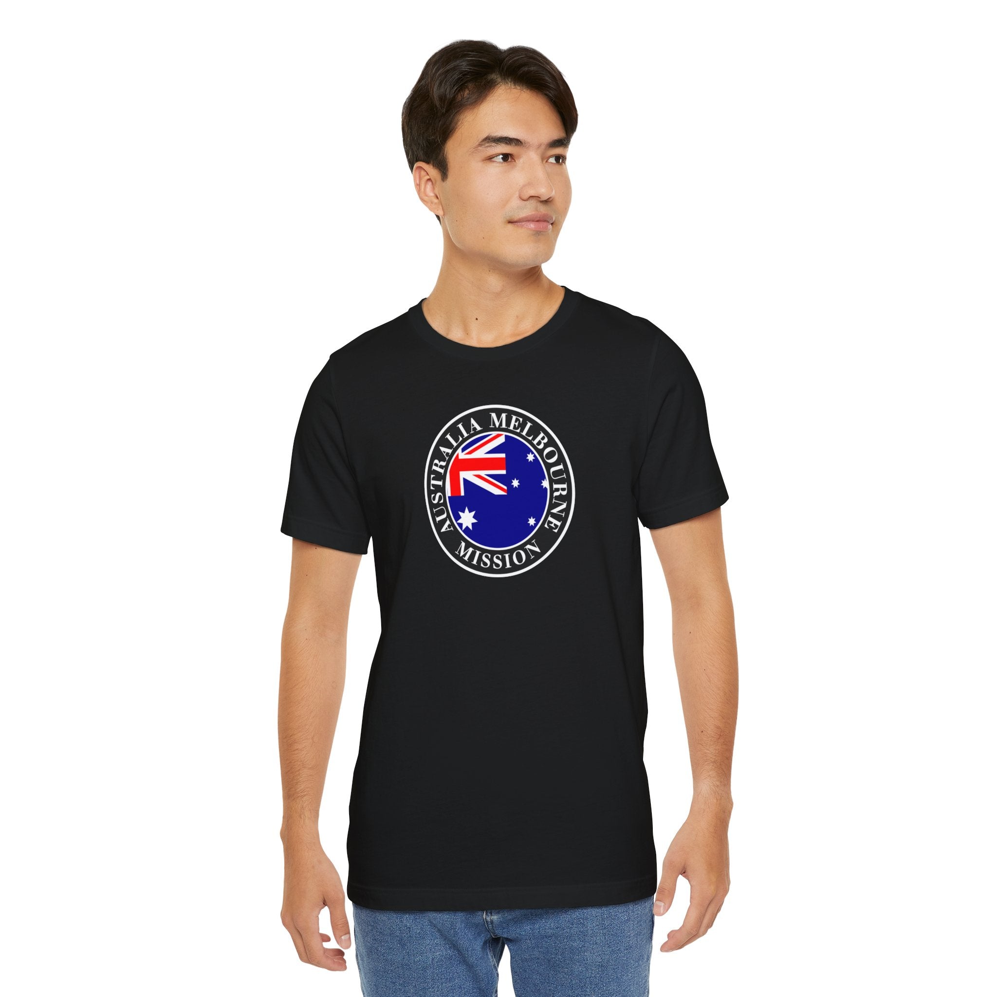 Australia Melbourne Mission Flag Logo (Black Border) T-shirt - Mission Wishlist - LDS Missionary Gift Store