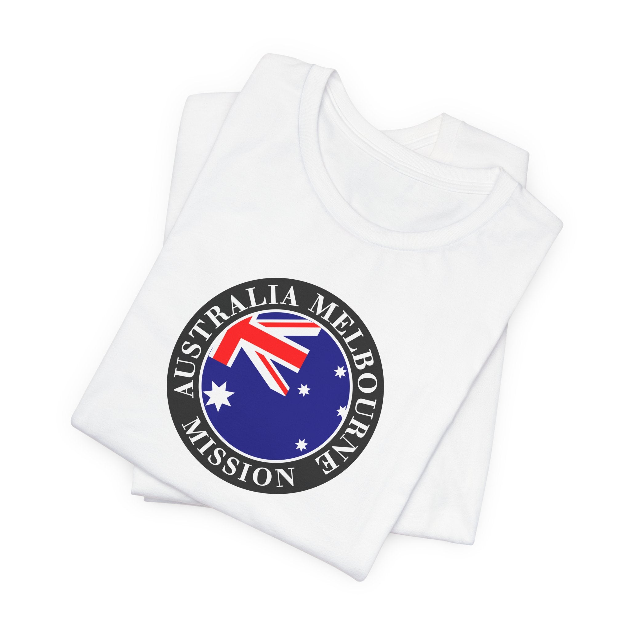 Australia Melbourne Mission Flag Logo (Black Border) T-shirt - Mission Wishlist - LDS Missionary Gift Store