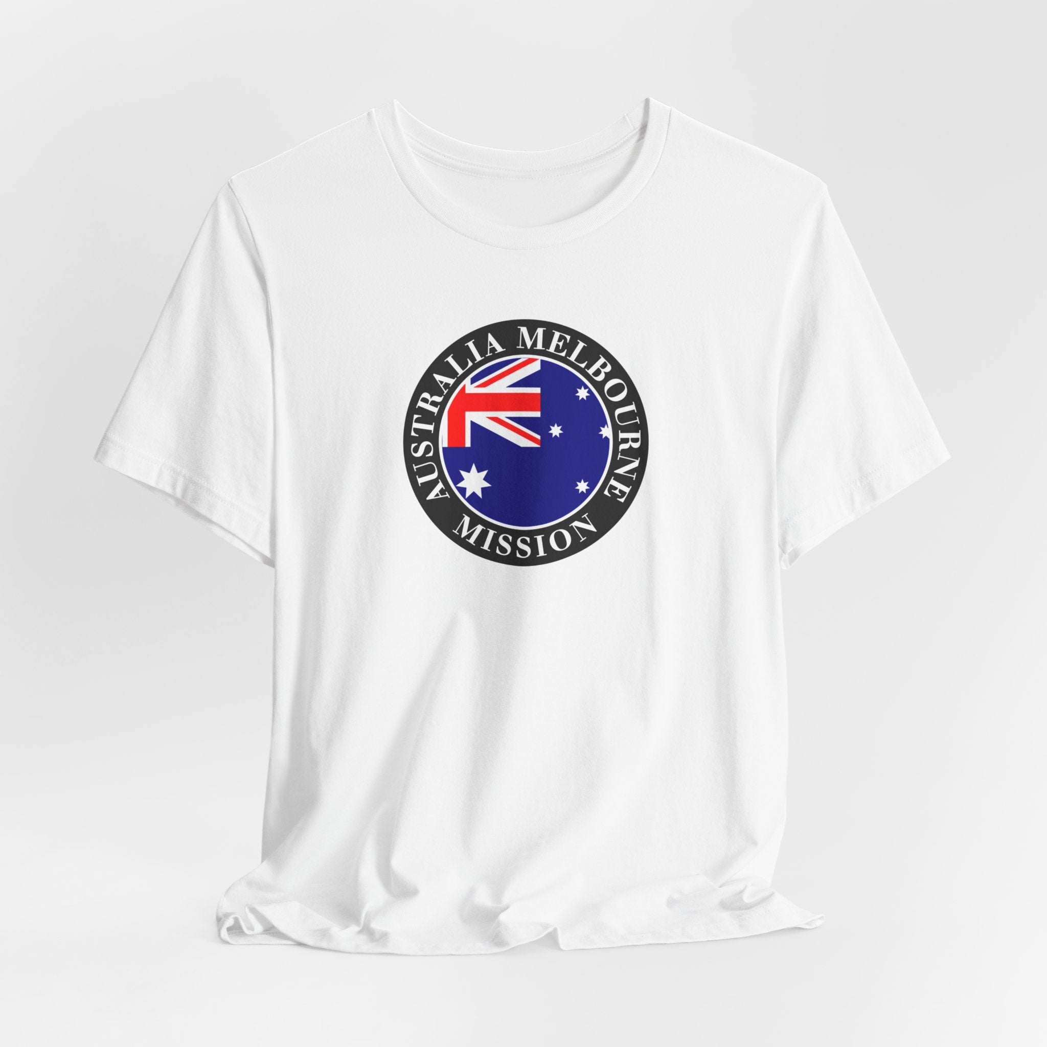 Australia Melbourne Mission Flag Logo (Black Border) T-shirt - Mission Wishlist - LDS Missionary Gift Store