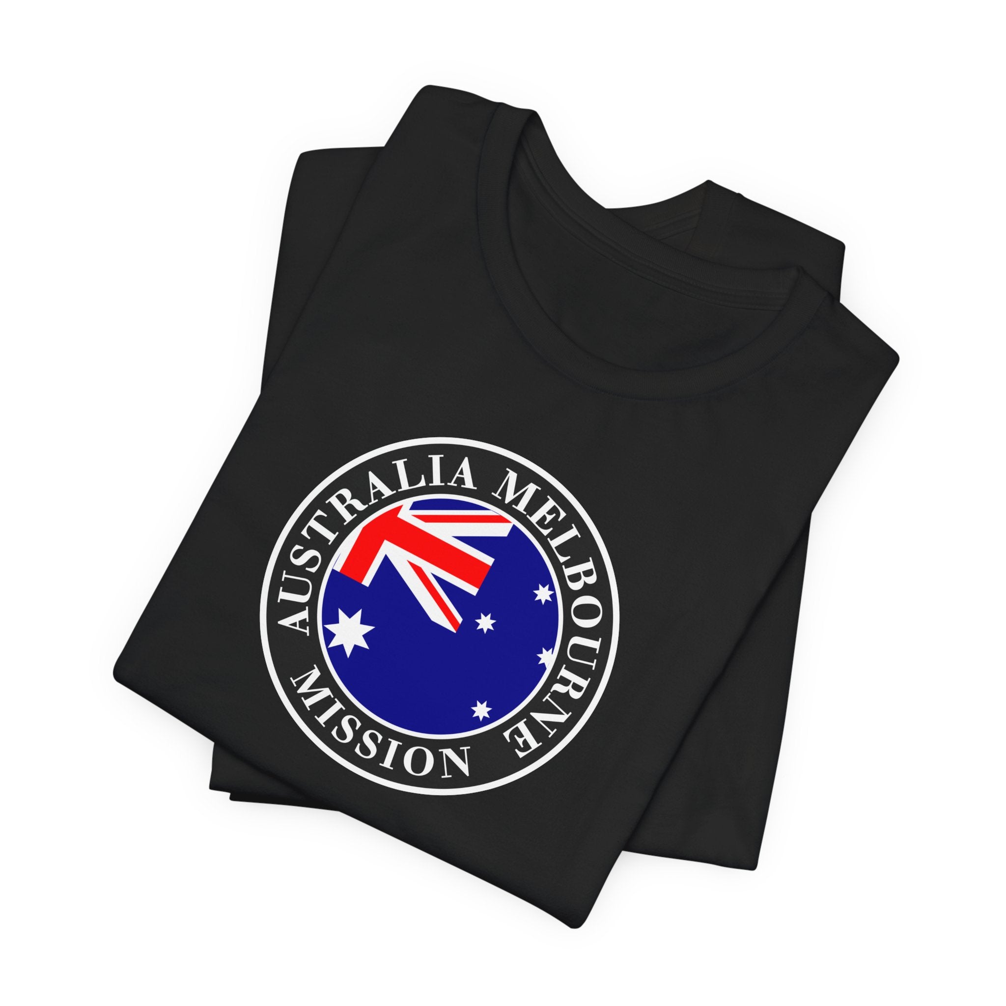 Australia Melbourne Mission Flag Logo (Black Border) T-shirt - Mission Wishlist - LDS Missionary Gift Store