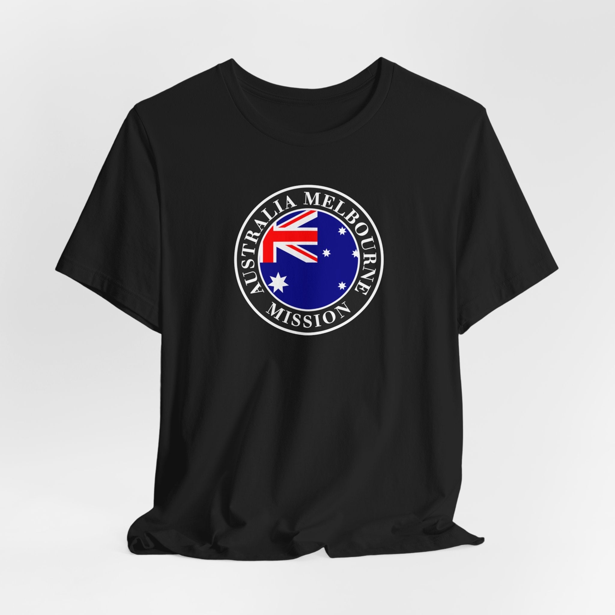 Australia Melbourne Mission Flag Logo (Black Border) T-shirt - Mission Wishlist - LDS Missionary Gift Store