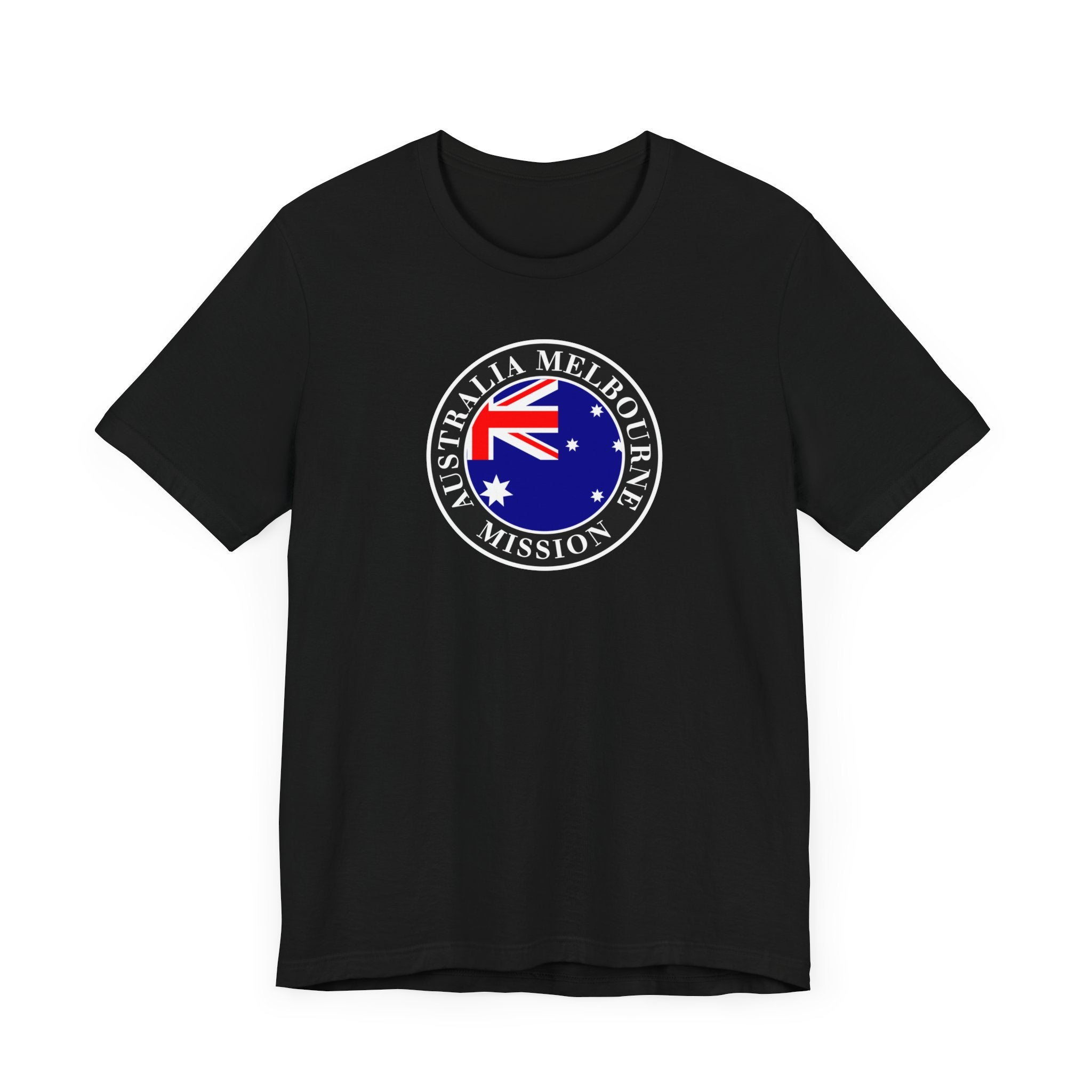 Australia Melbourne Mission Flag Logo (Black Border) T-shirt - Mission Wishlist - LDS Missionary Gift Store