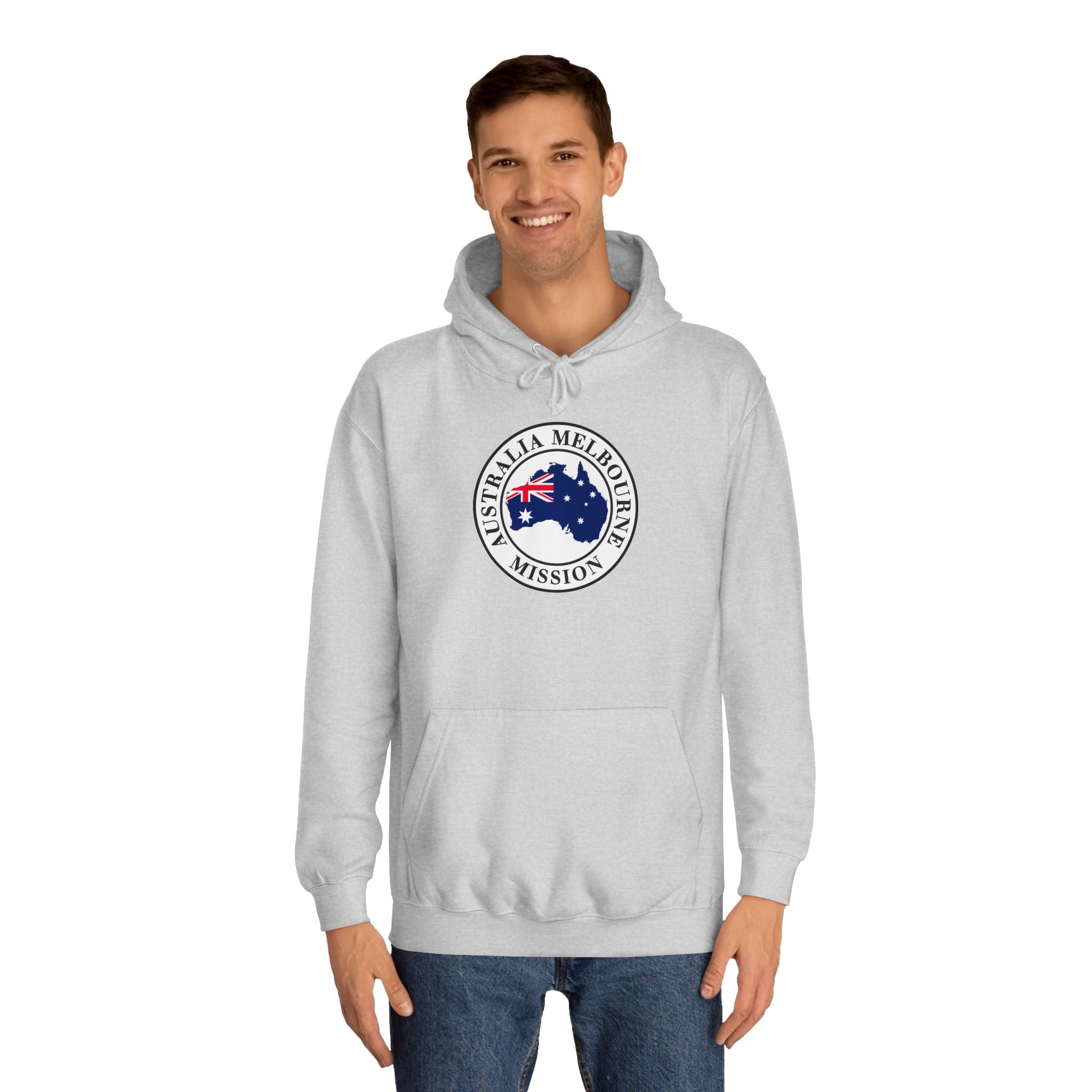 Australia Melbourne Mission Flag Logo (White Border) College Hoodie - Mission Wishlist - LDS Missionary Gift Store