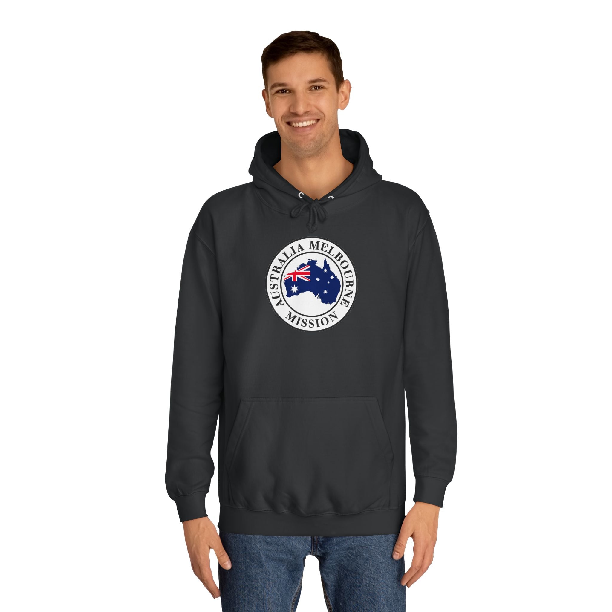 Australia Melbourne Mission Flag Logo (White Border) College Hoodie - Mission Wishlist - LDS Missionary Gift Store