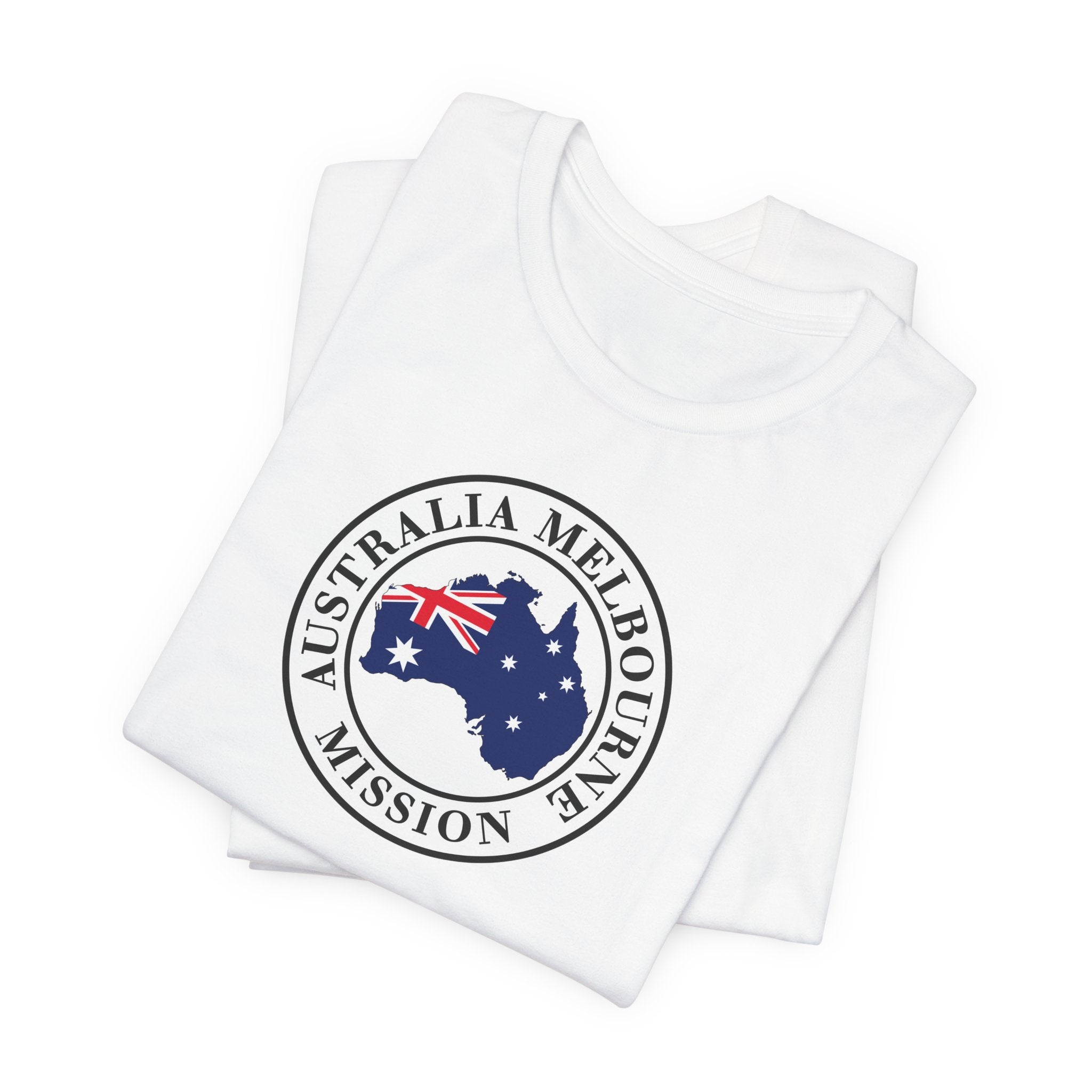 Australia Melbourne Mission Flag Logo (White Border) T-shirt - Mission Wishlist - LDS Missionary Gift Store