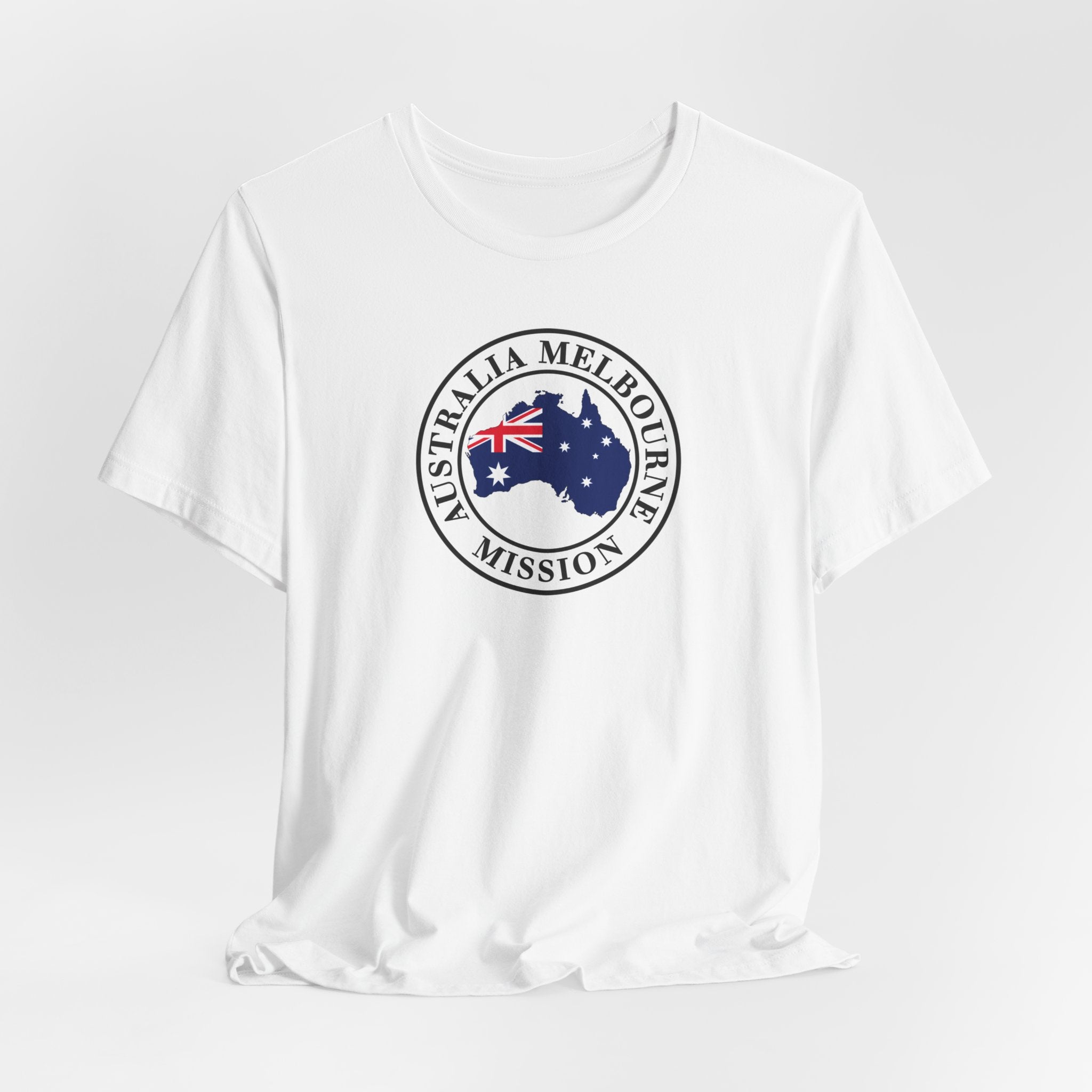 Australia Melbourne Mission Flag Logo (White Border) T-shirt - Mission Wishlist - LDS Missionary Gift Store