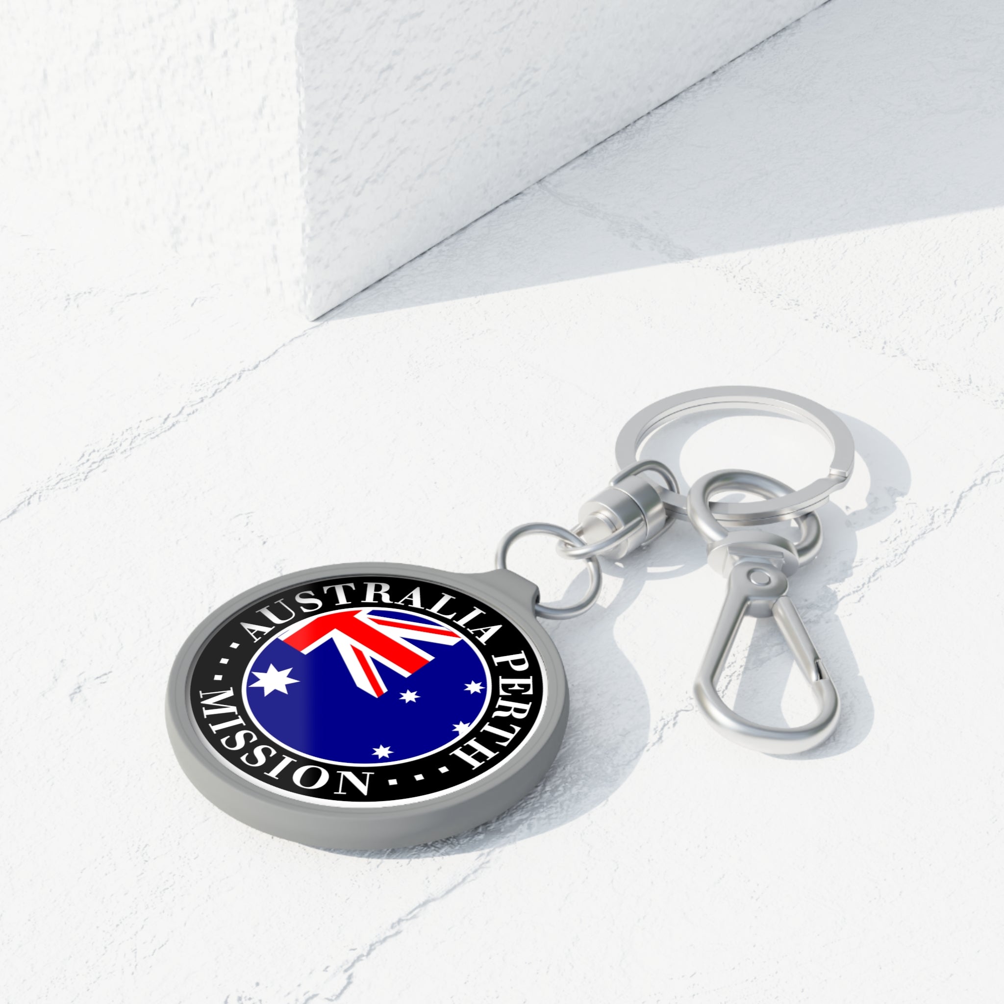 Australia Perth Mission Circle Flag Key Tag - Latter-Day Saint LDS Missionary Gift - Book of Mormon