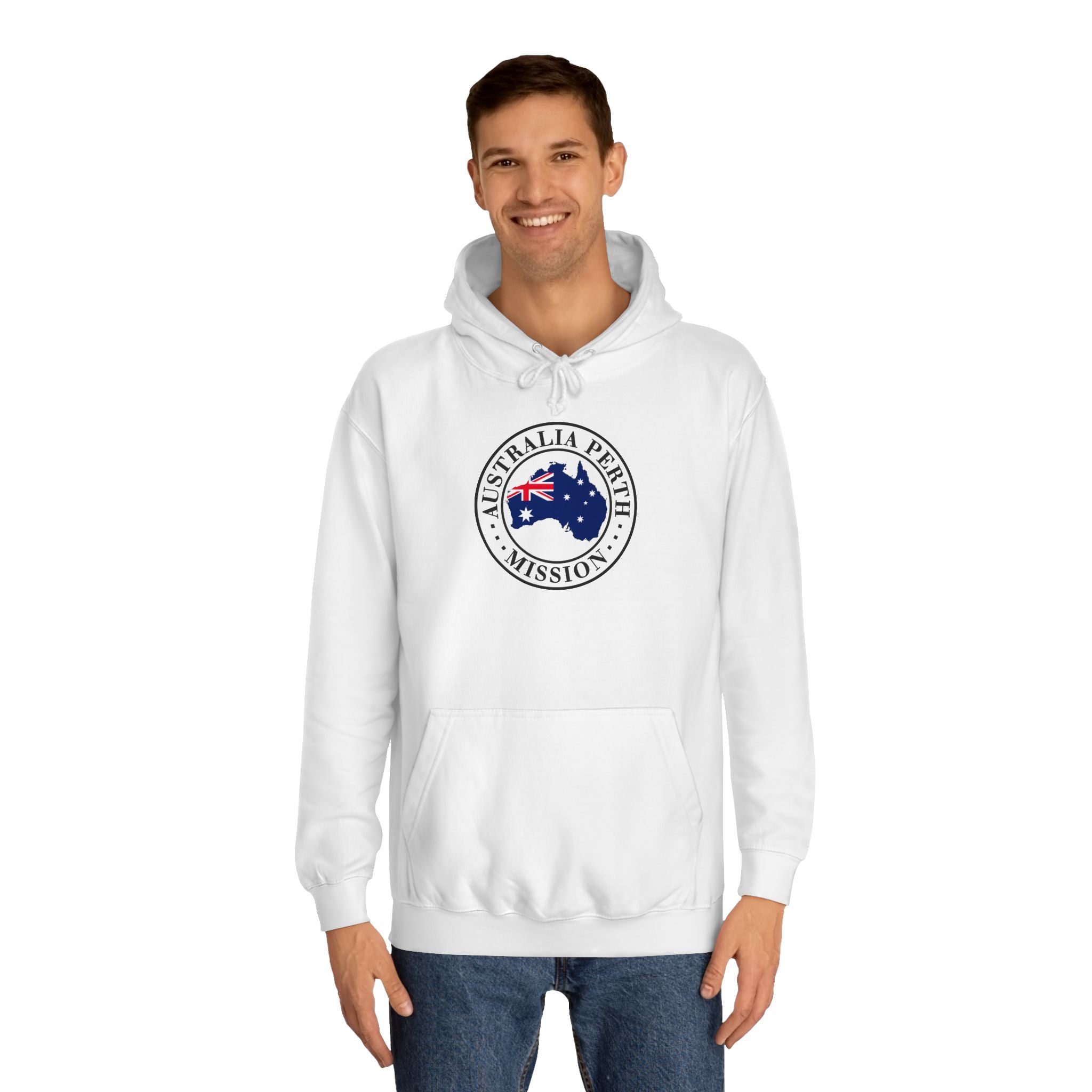 Australia Perth Mission Flag Logo (White Border) College Hoodie - Mission Wishlist - LDS Missionary Gift Store