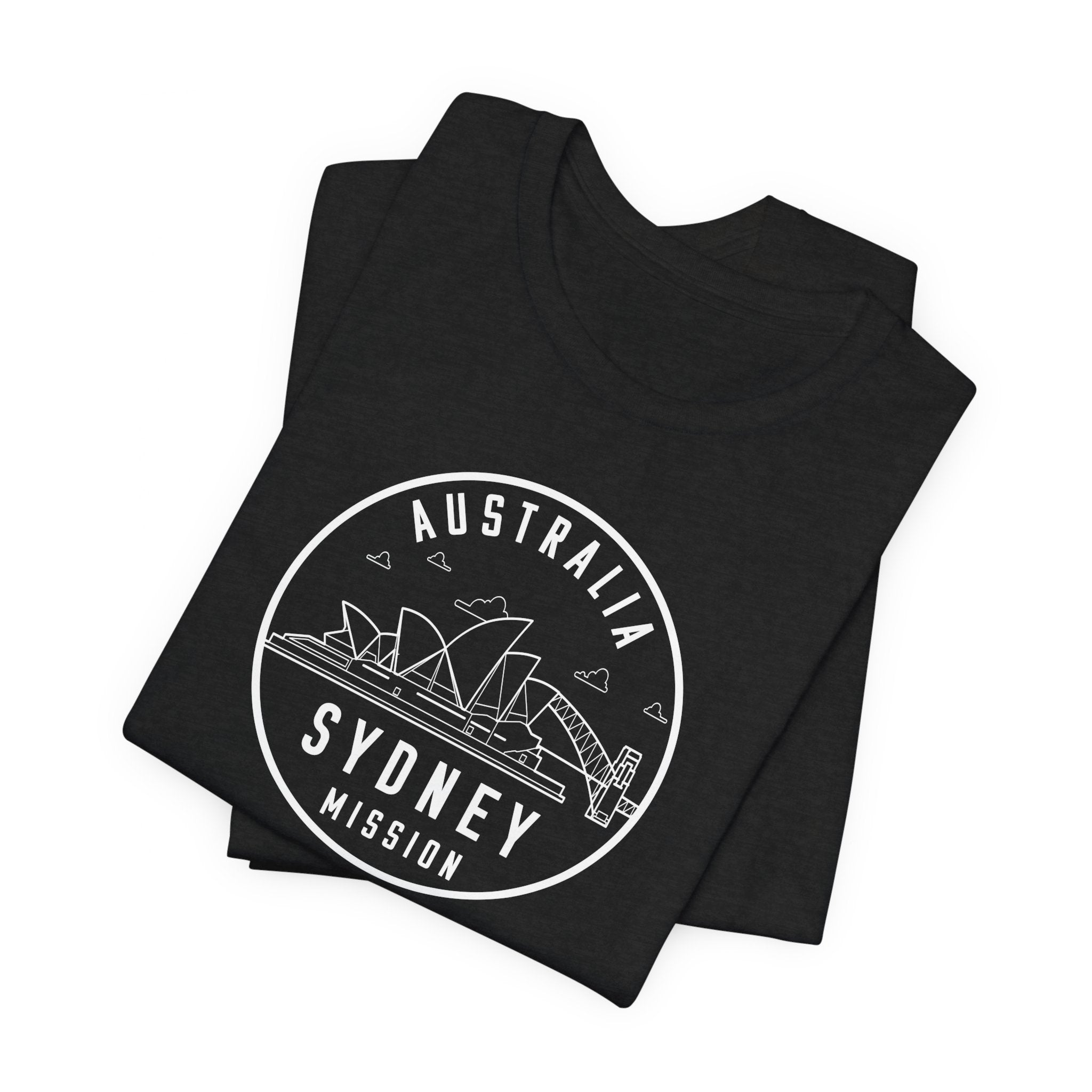 Australia Sydney Mission Circular Monochrome Logo T-Shirt - Mission Wishlist - LDS Missionary Gift Store