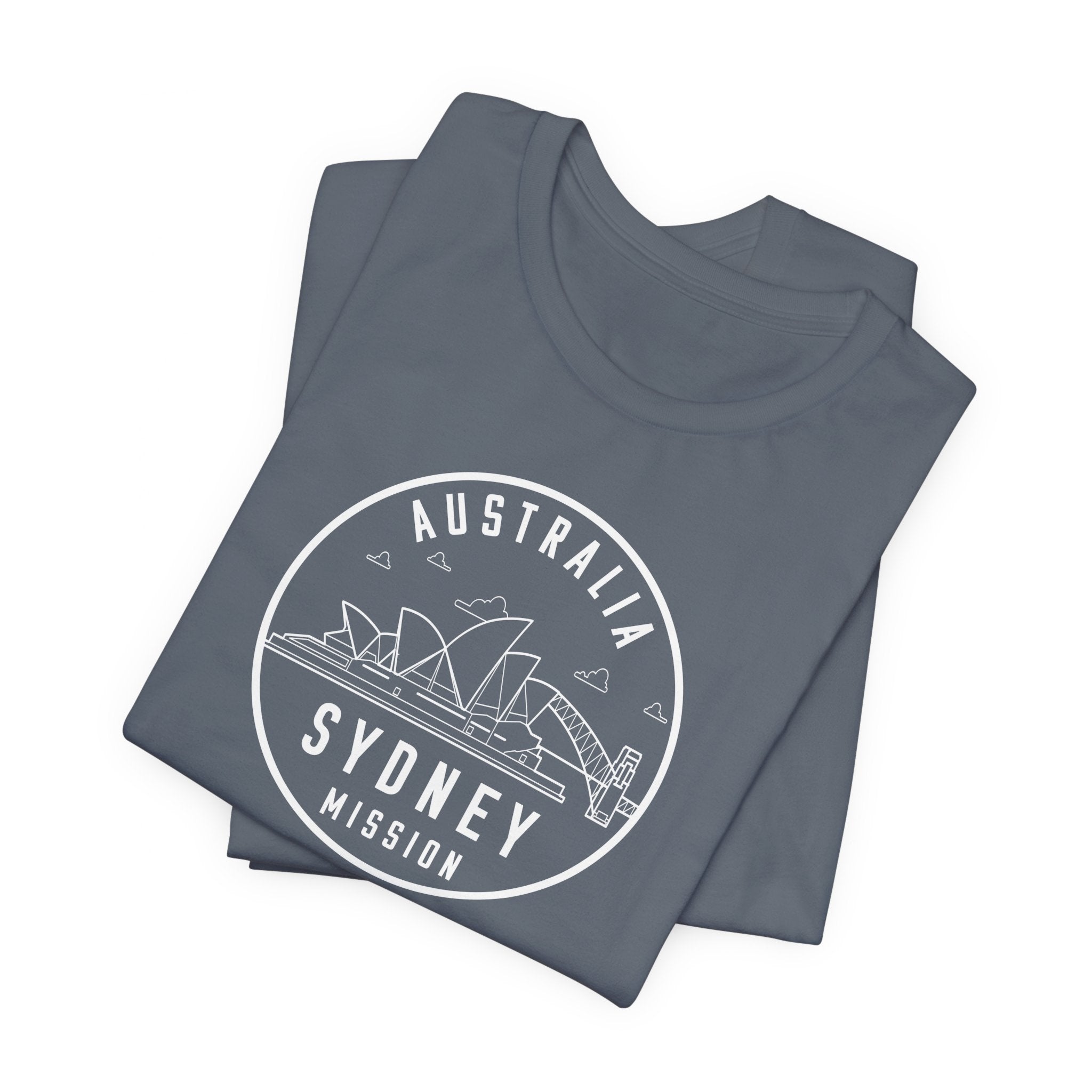 Australia Sydney Mission Circular Monochrome Logo T-Shirt - Mission Wishlist - LDS Missionary Gift Store