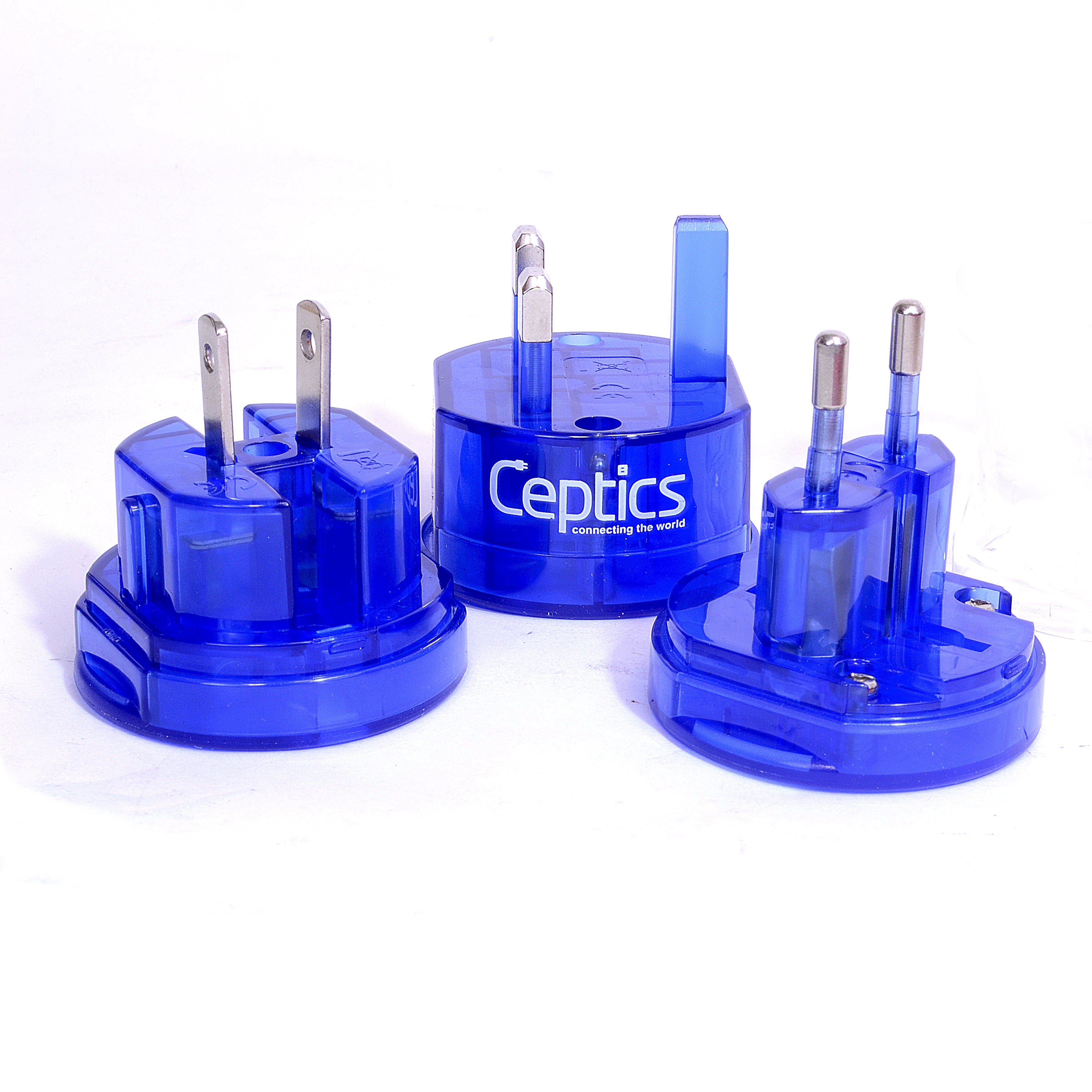 Ceptics Small Size Worldwide International Travel Plug Adapter Kit- 150+ Countries (UP-3K-1)