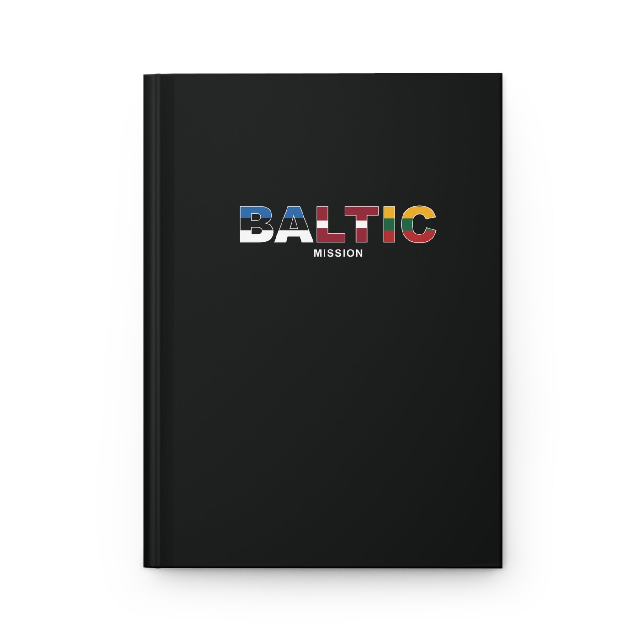 Baltic Mission Flag Title Black Hardcover Journal Matte - Mission Wishlist - LDS Missionary Gift Store