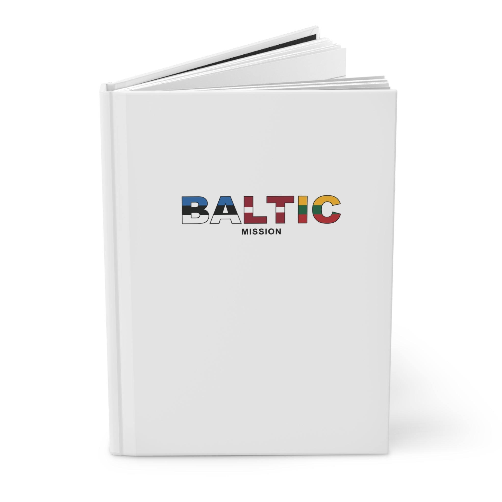 Baltic Mission Flag Title White Hardcover Journal Matte - Mission Wishlist - LDS Missionary Gift Store