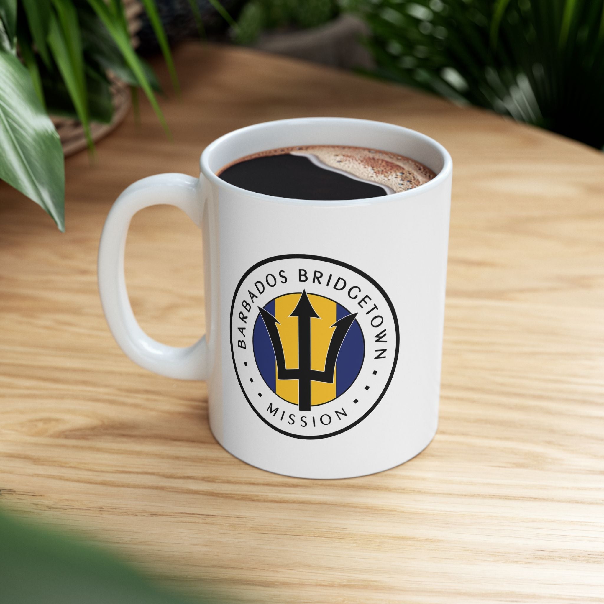 Barbados Bridgetown Mission Circular Flag White Ceramic Mug - Mission Wishlist - LDS Missionary Gift Store