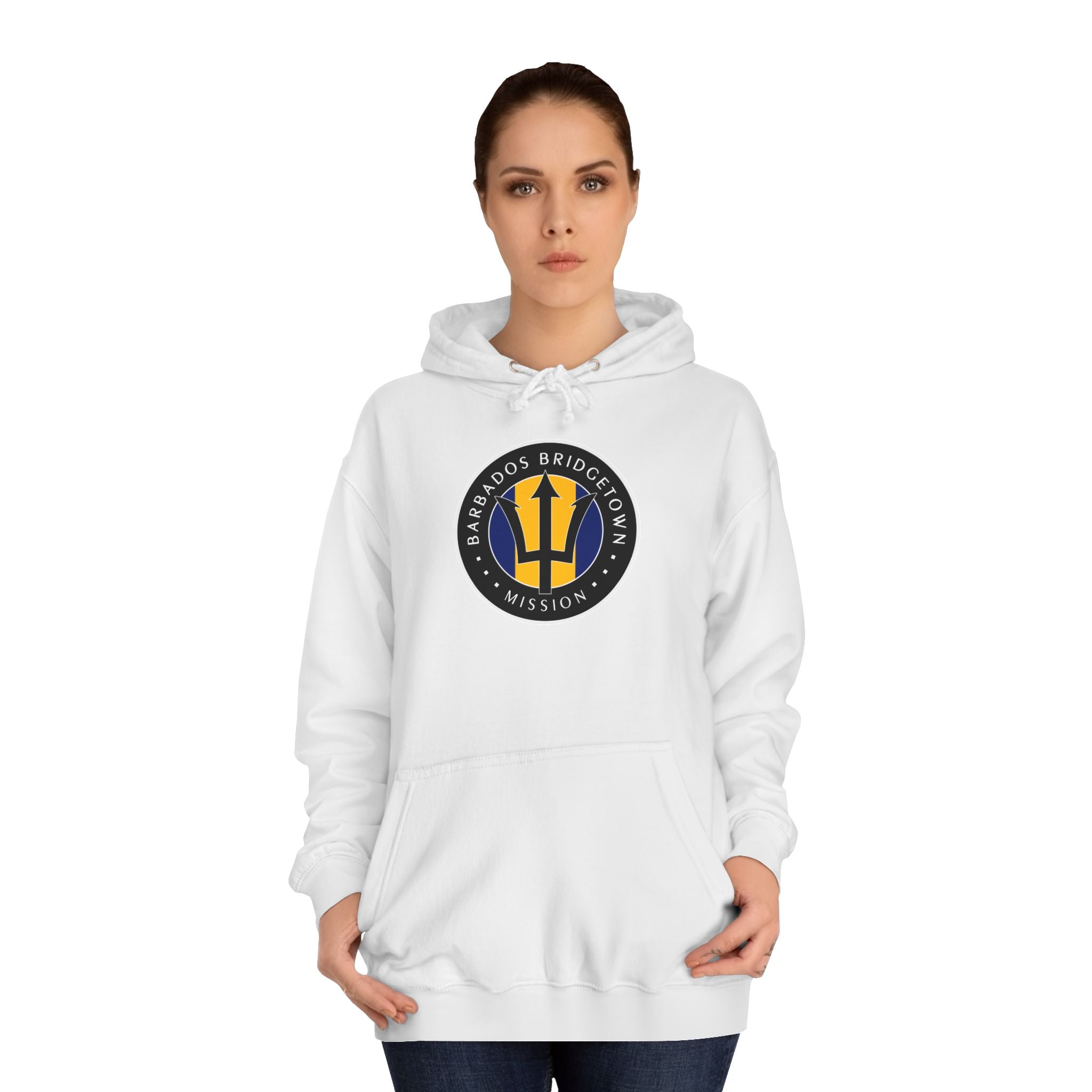 Barbados Bridgetown Mission Flag Logo (Black Border) College Hoodie - Mission Wishlist - LDS Missionary Gift Store