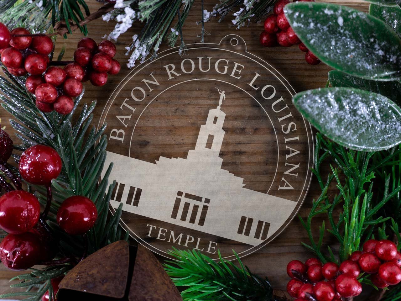 Baton Rouge Louisiana Temple Christmas Ornament - Latter-Day Saint LDS Missionary Gift - Book of Mormon