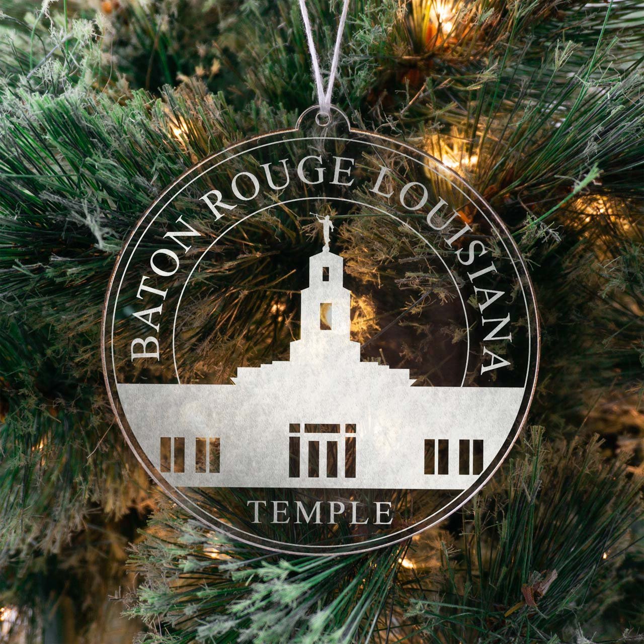 Baton Rouge Louisiana Temple Christmas Ornament - Latter-Day Saint LDS Missionary Gift - Book of Mormon