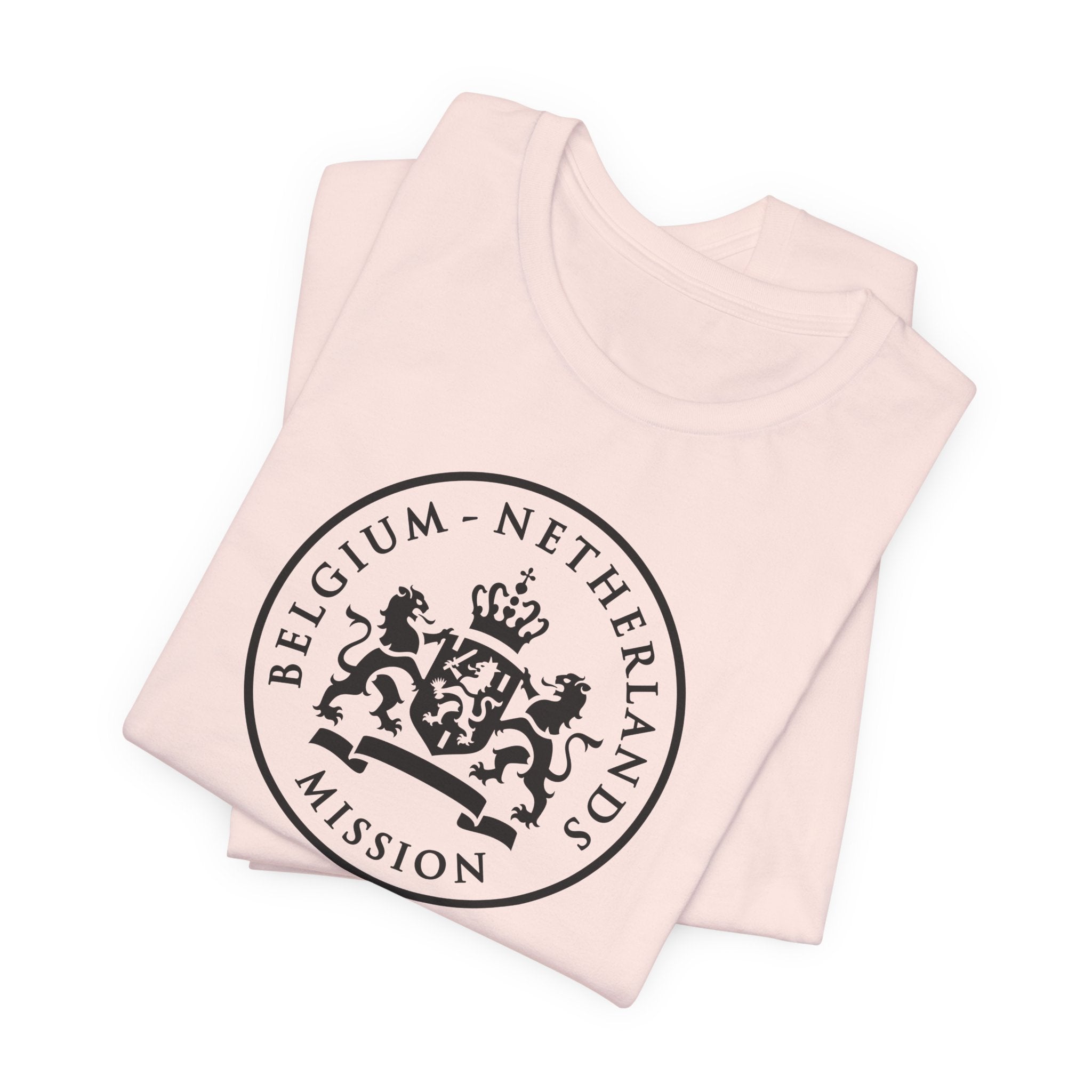 Belgium - Netherlands Mission Circular Monochrome Logo T-Shirt - Mission Wishlist - LDS Missionary Gift Store