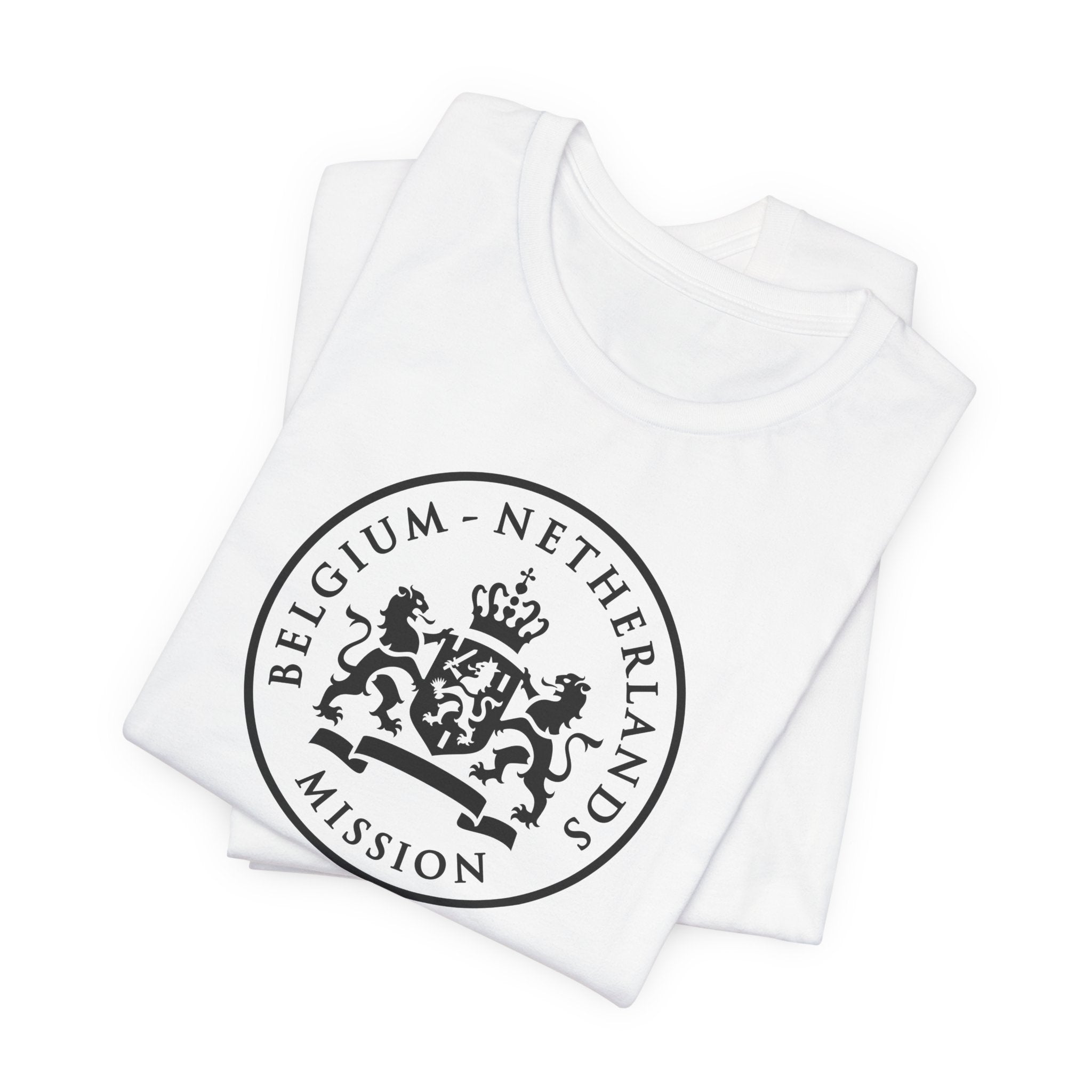 Belgium - Netherlands Mission Circular Monochrome Logo T-Shirt - Mission Wishlist - LDS Missionary Gift Store