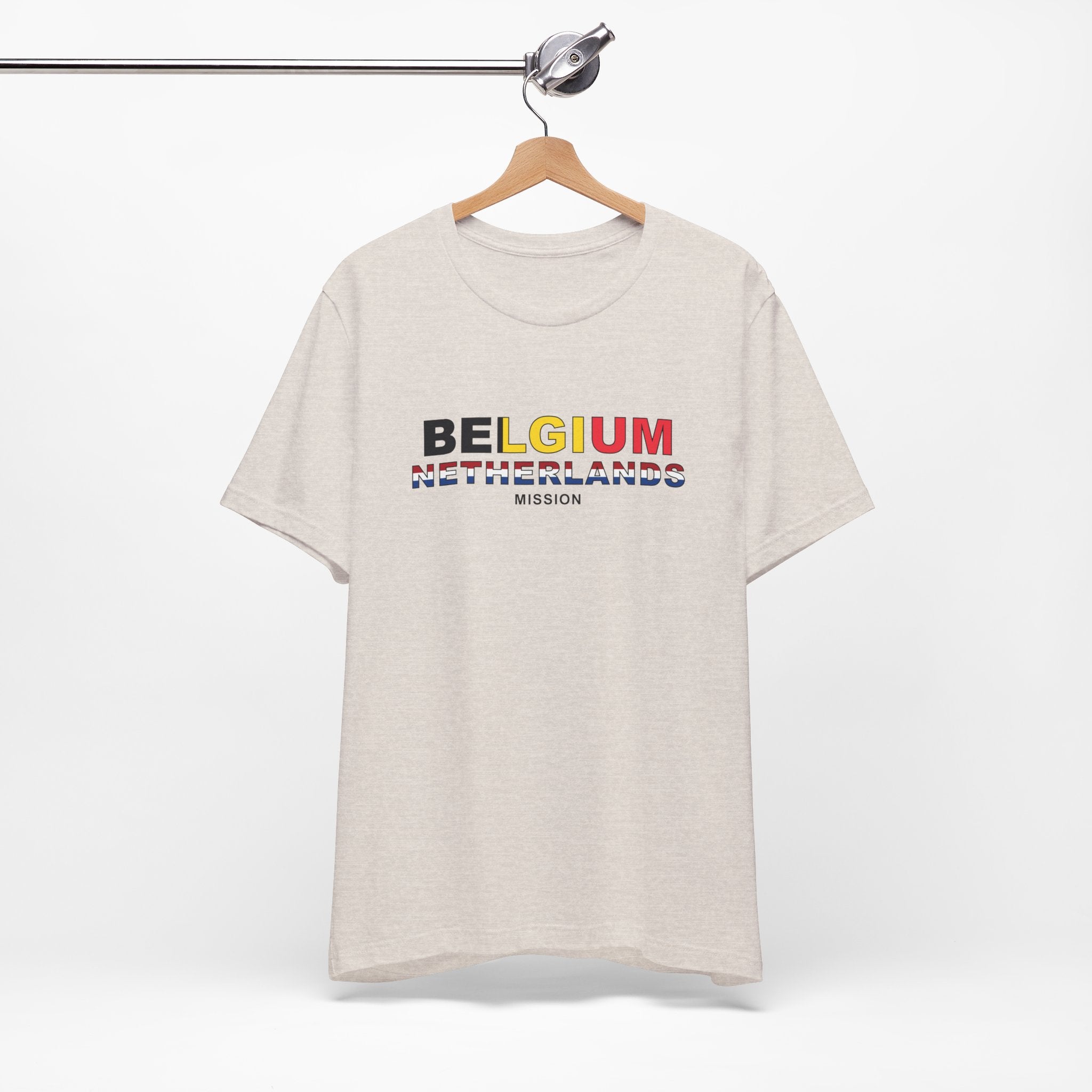 Belgium - Netherlands Mission Flag Title T-shirt - Mission Wishlist - LDS Missionary Gift Store