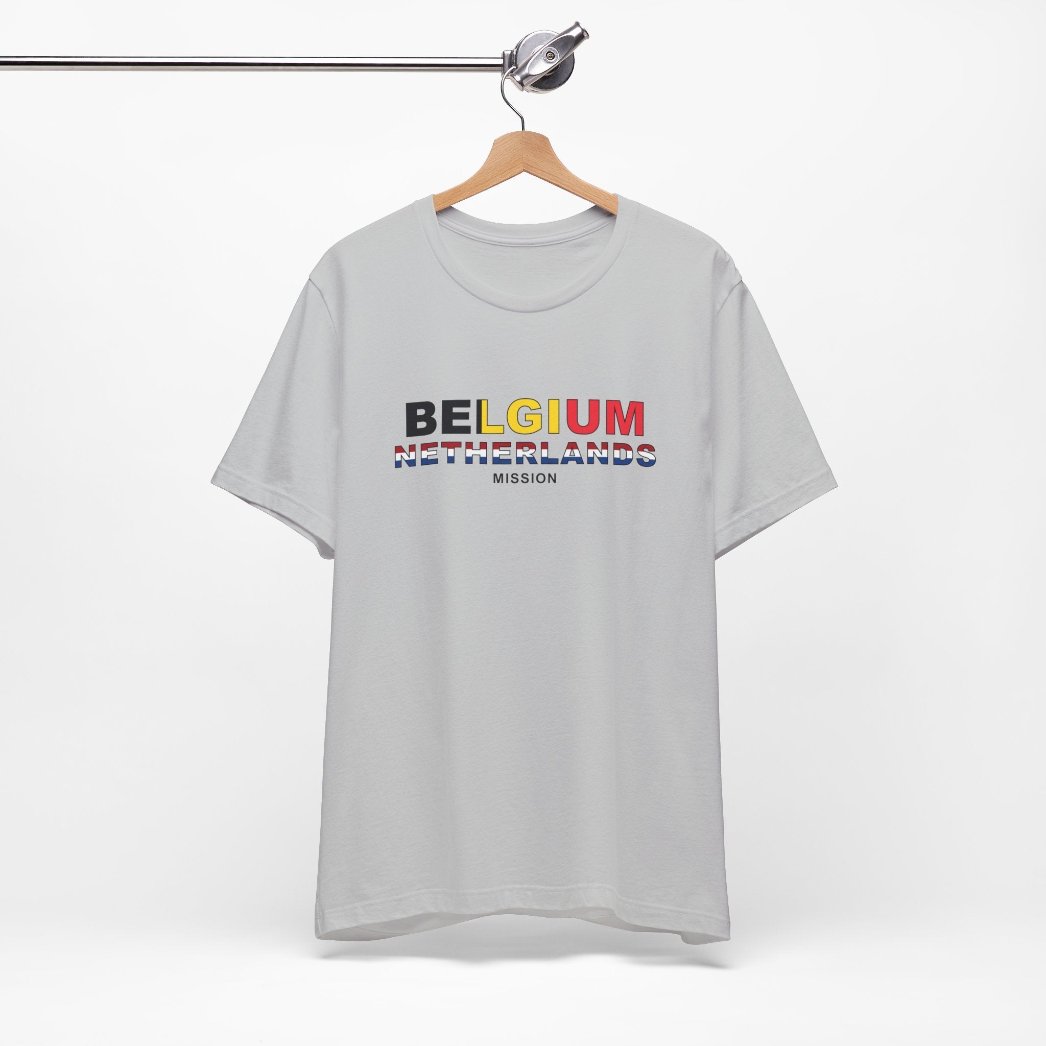 Belgium - Netherlands Mission Flag Title T-shirt - Mission Wishlist - LDS Missionary Gift Store