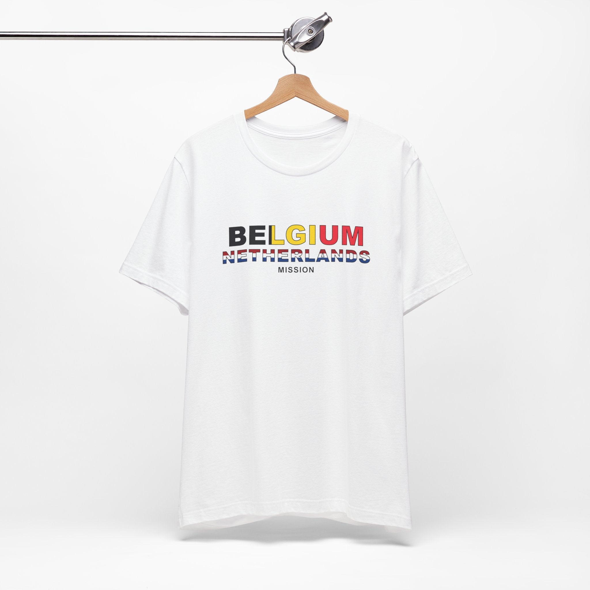 Belgium - Netherlands Mission Flag Title T-shirt - Mission Wishlist - LDS Missionary Gift Store