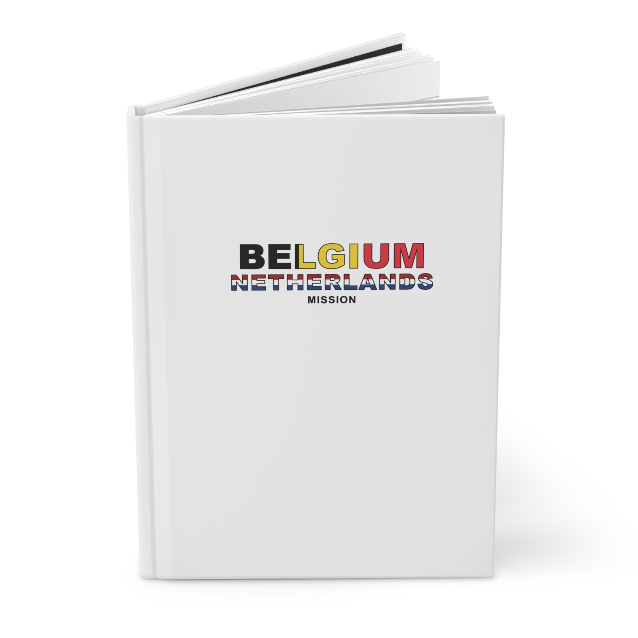 Belgium - Netherlands Mission Flag Title White Hardcover Journal Matte - Mission Wishlist - LDS Missionary Gift Store