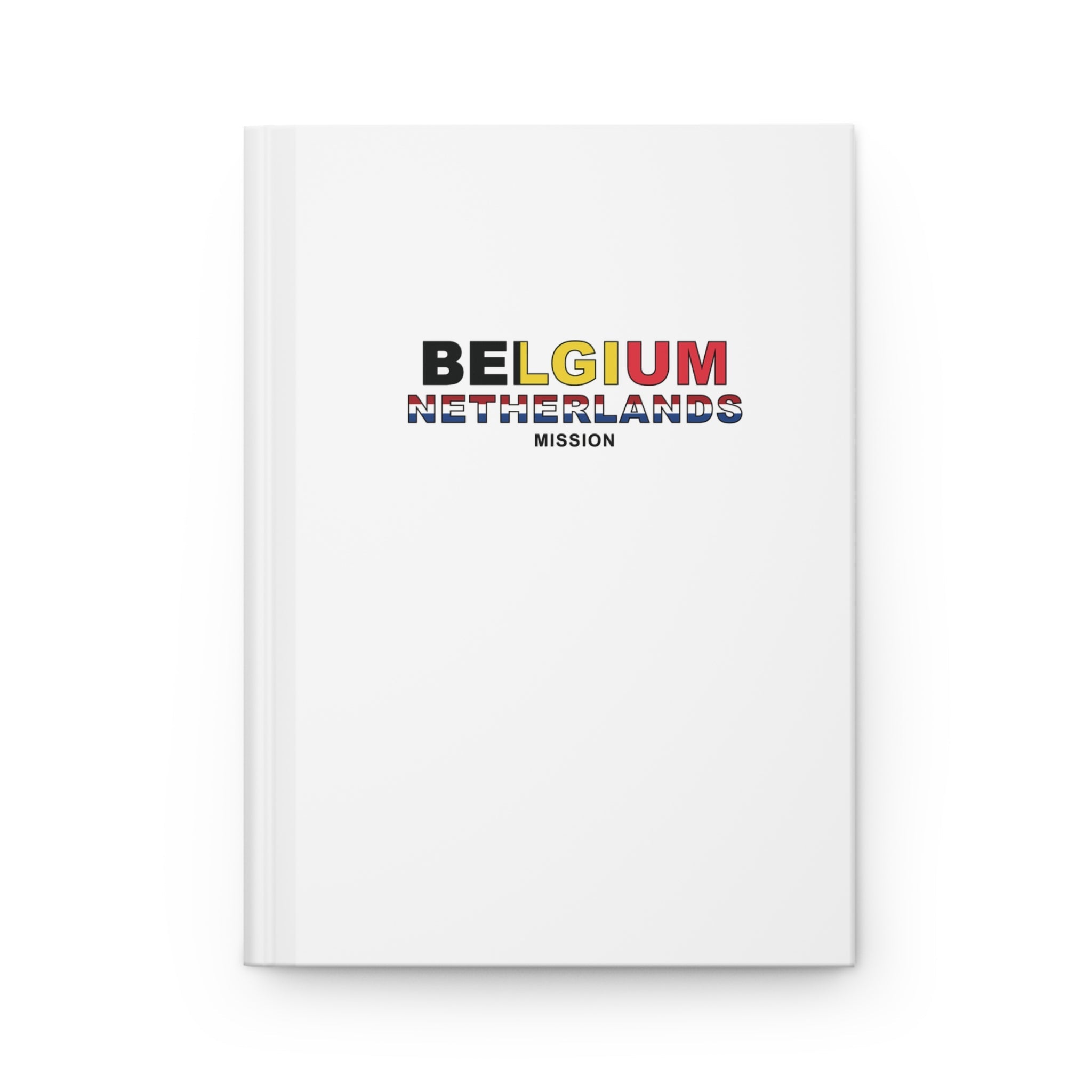 Belgium - Netherlands Mission Flag Title White Hardcover Journal Matte - Mission Wishlist - LDS Missionary Gift Store