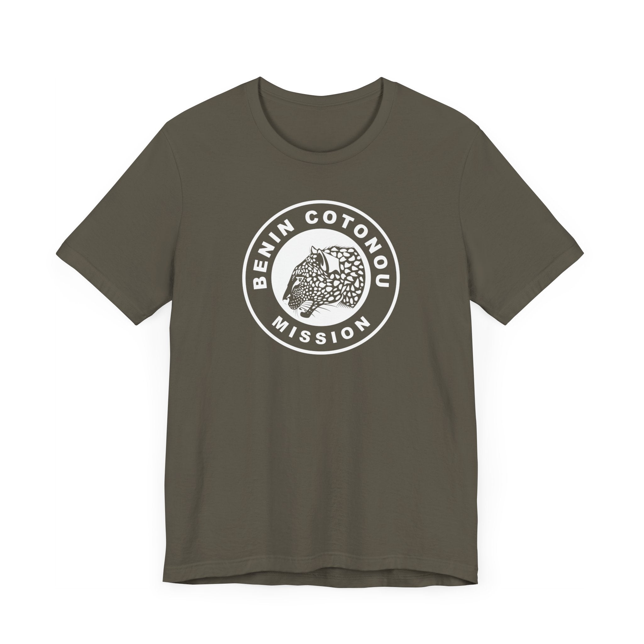 Benin Cotonou Mission Circular Monochrome Logo T-Shirt - Latter-Day Saint LDS Missionary Gift - Book of Mormon