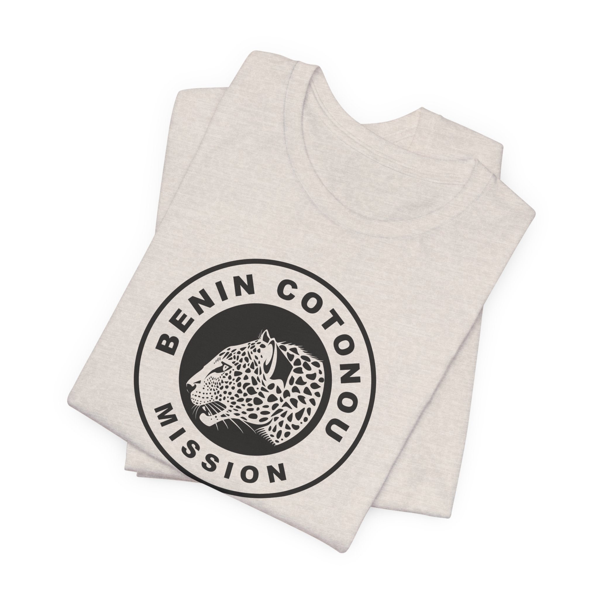 Benin Cotonou Mission Circular Monochrome Logo T-Shirt - Latter-Day Saint LDS Missionary Gift - Book of Mormon