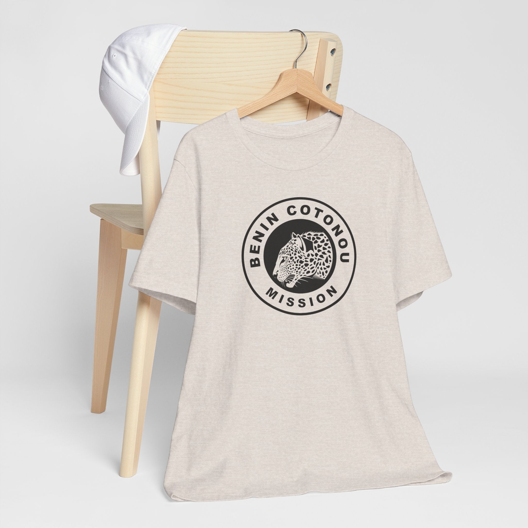 Benin Cotonou Mission Circular Monochrome Logo T-Shirt - Latter-Day Saint LDS Missionary Gift - Book of Mormon