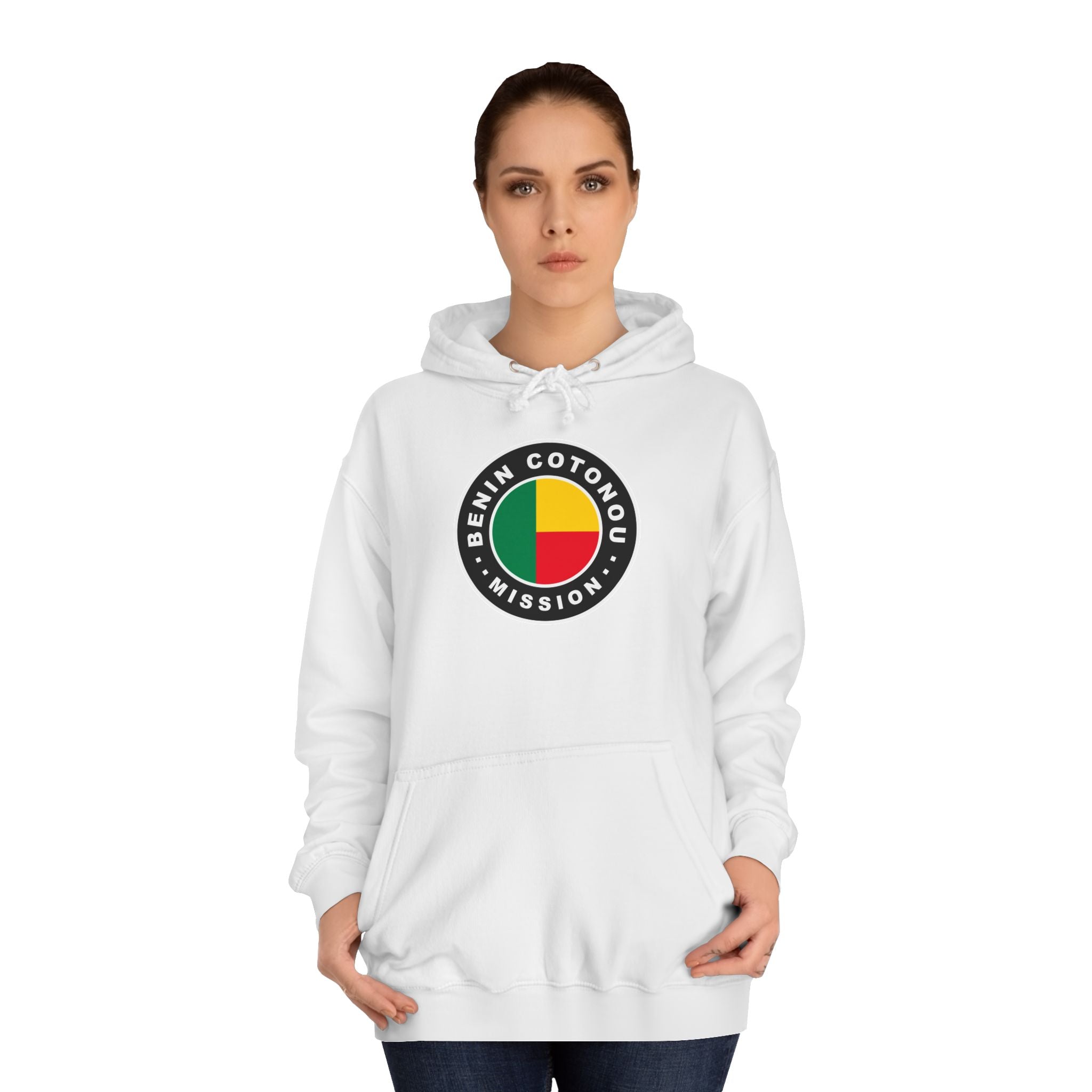 Benin Cotonou Mission Flag Logo (Black Border) College Hoodie - Mission Wishlist - LDS Missionary Gift Store