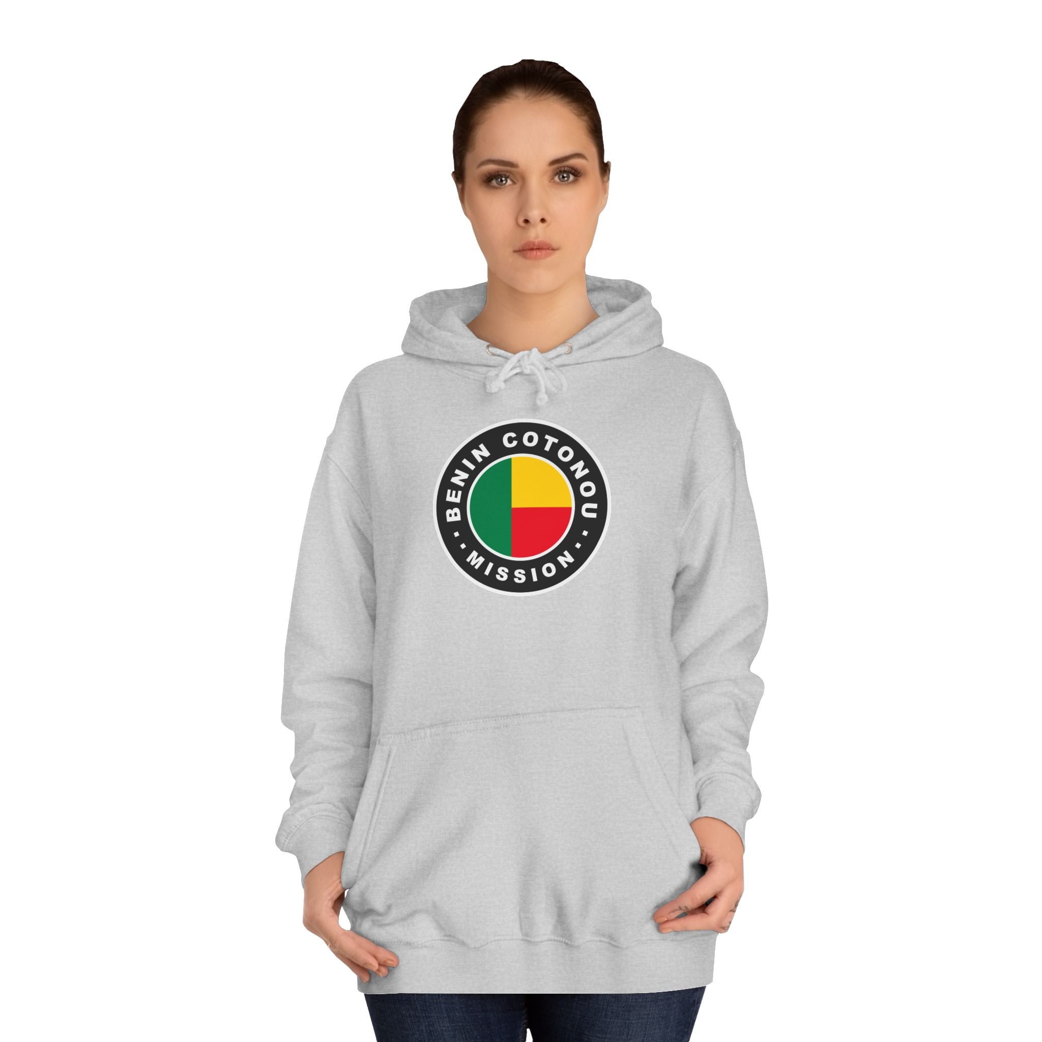 Benin Cotonou Mission Flag Logo (Black Border) College Hoodie - Mission Wishlist - LDS Missionary Gift Store