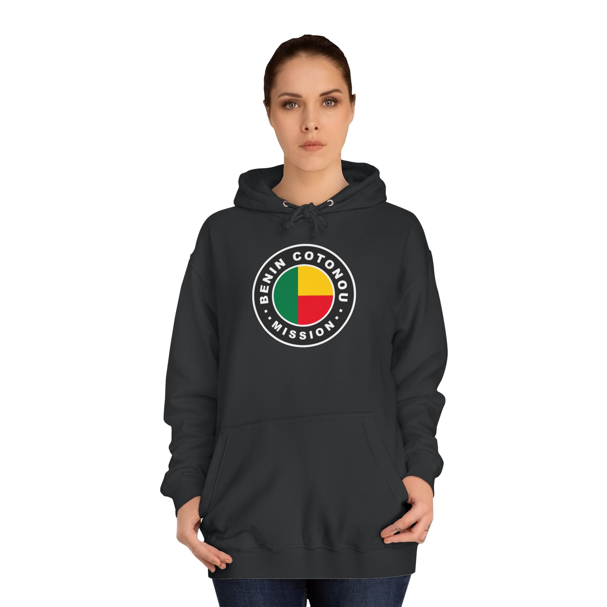 Benin Cotonou Mission Flag Logo (Black Border) College Hoodie - Mission Wishlist - LDS Missionary Gift Store
