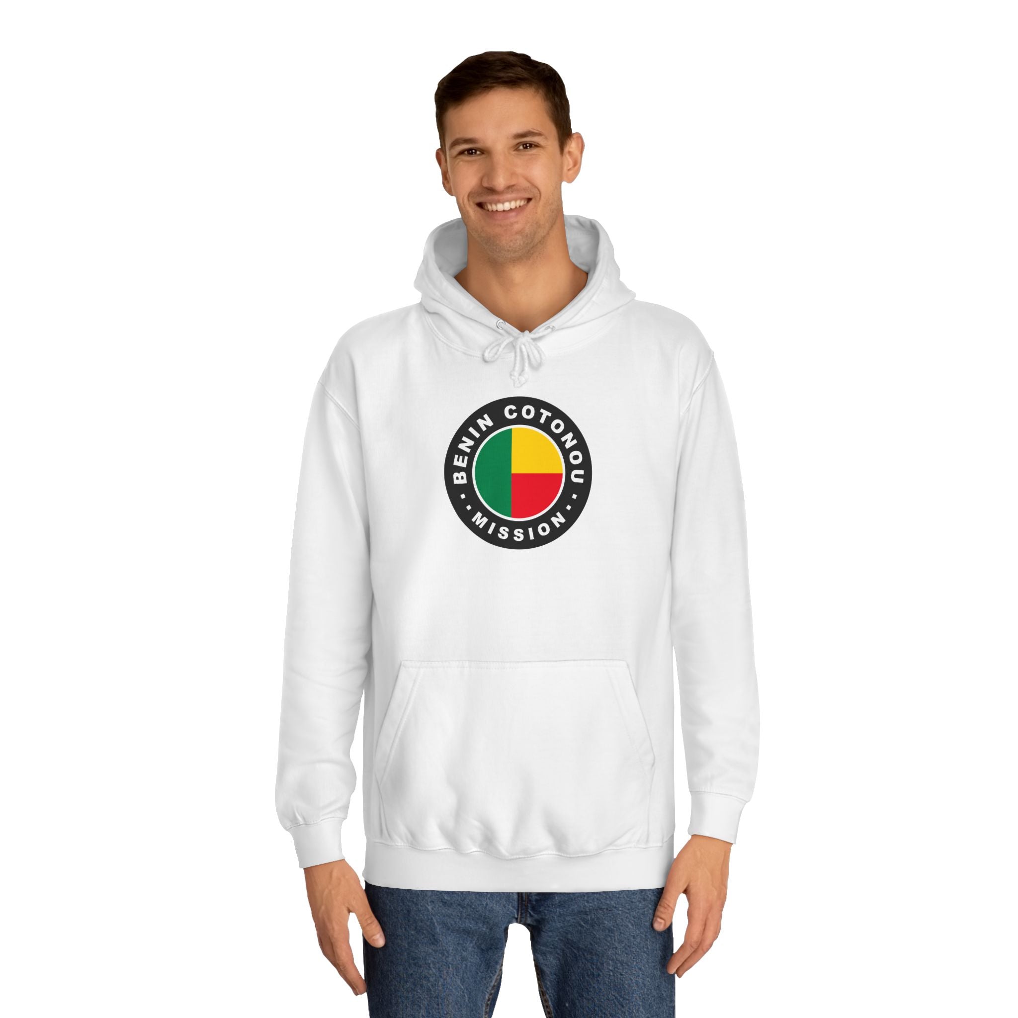Benin Cotonou Mission Flag Logo (Black Border) College Hoodie - Mission Wishlist - LDS Missionary Gift Store
