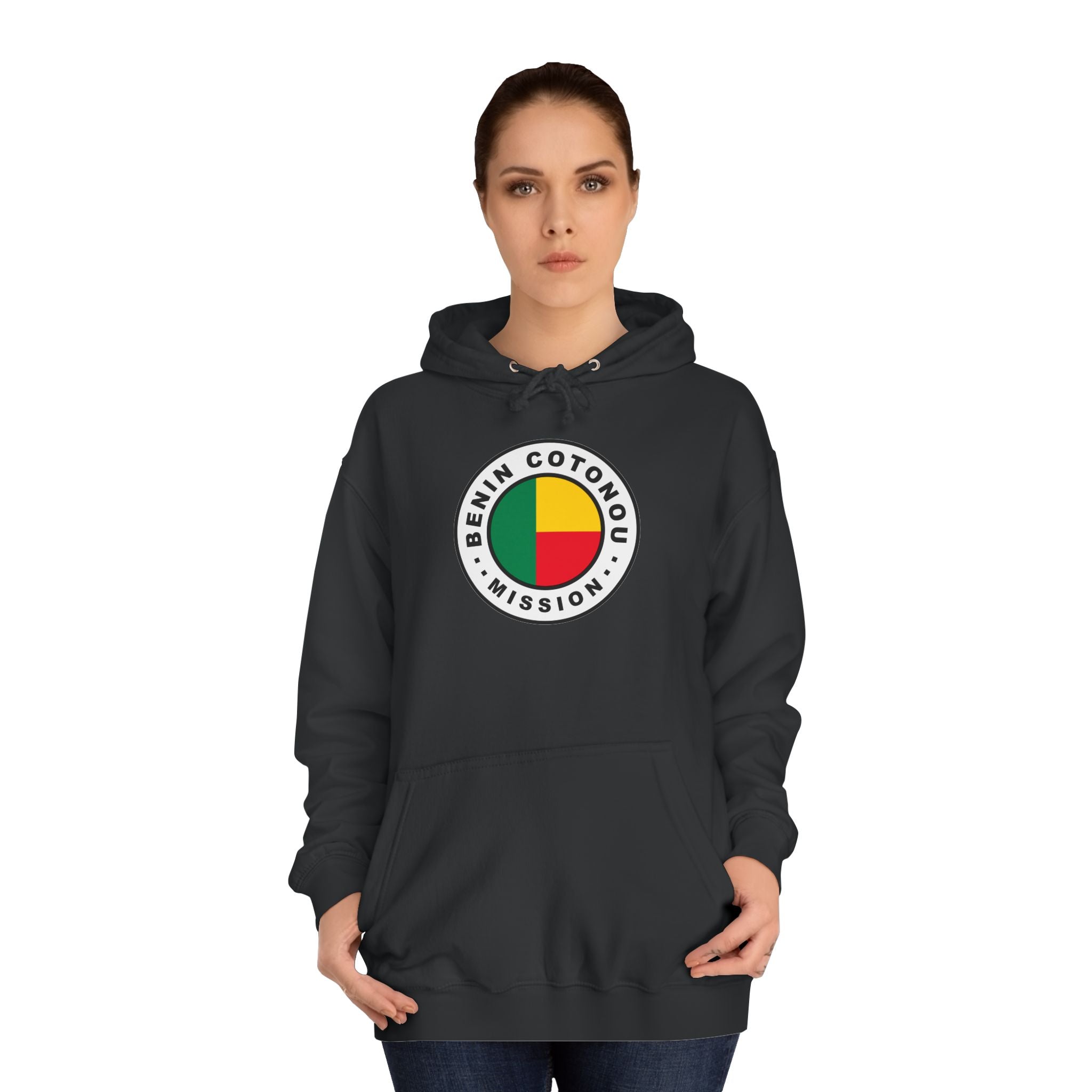 Benin Cotonou Mission Flag Logo (White Border) College Hoodie - Mission Wishlist - LDS Missionary Gift Store