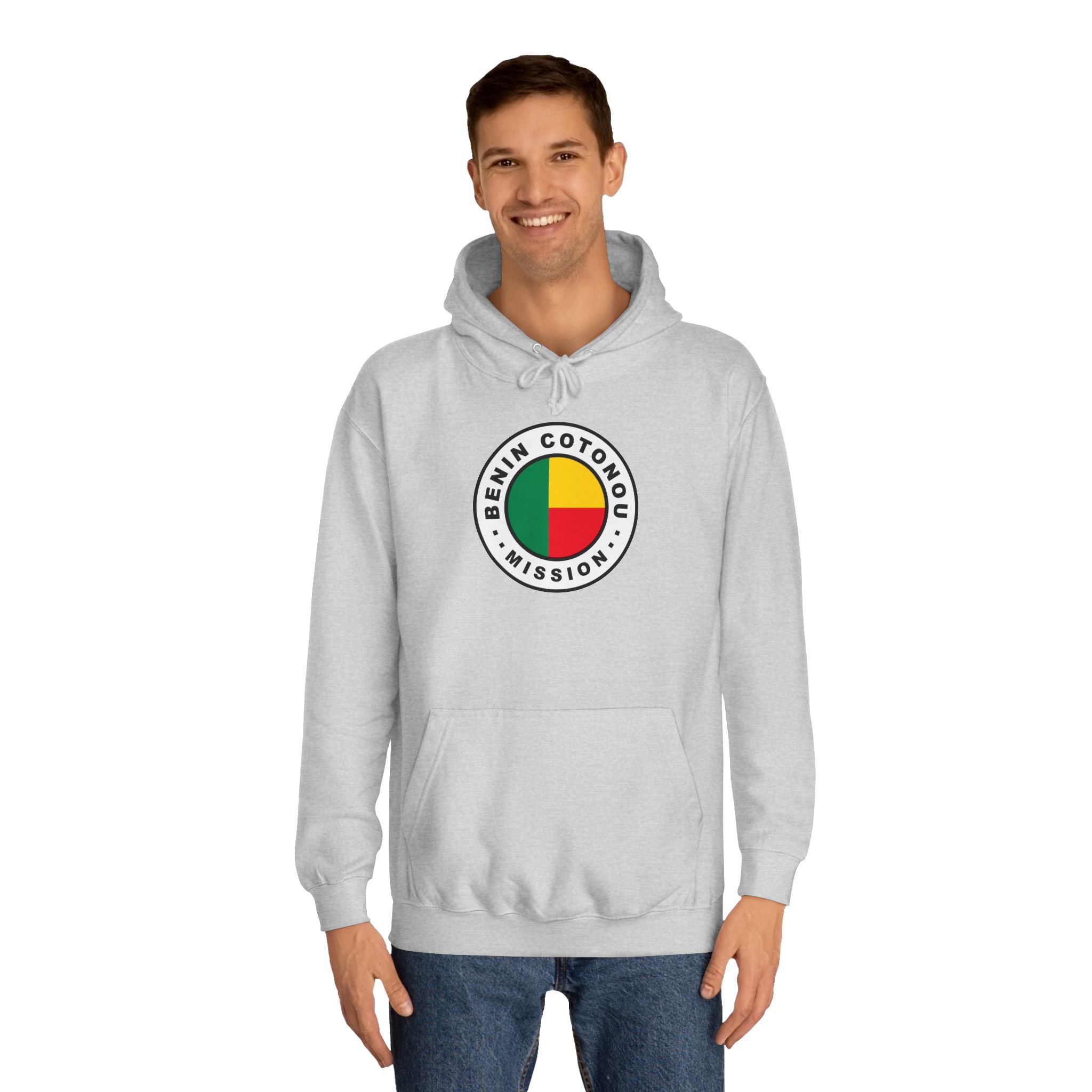 Benin Cotonou Mission Flag Logo (White Border) College Hoodie - Mission Wishlist - LDS Missionary Gift Store