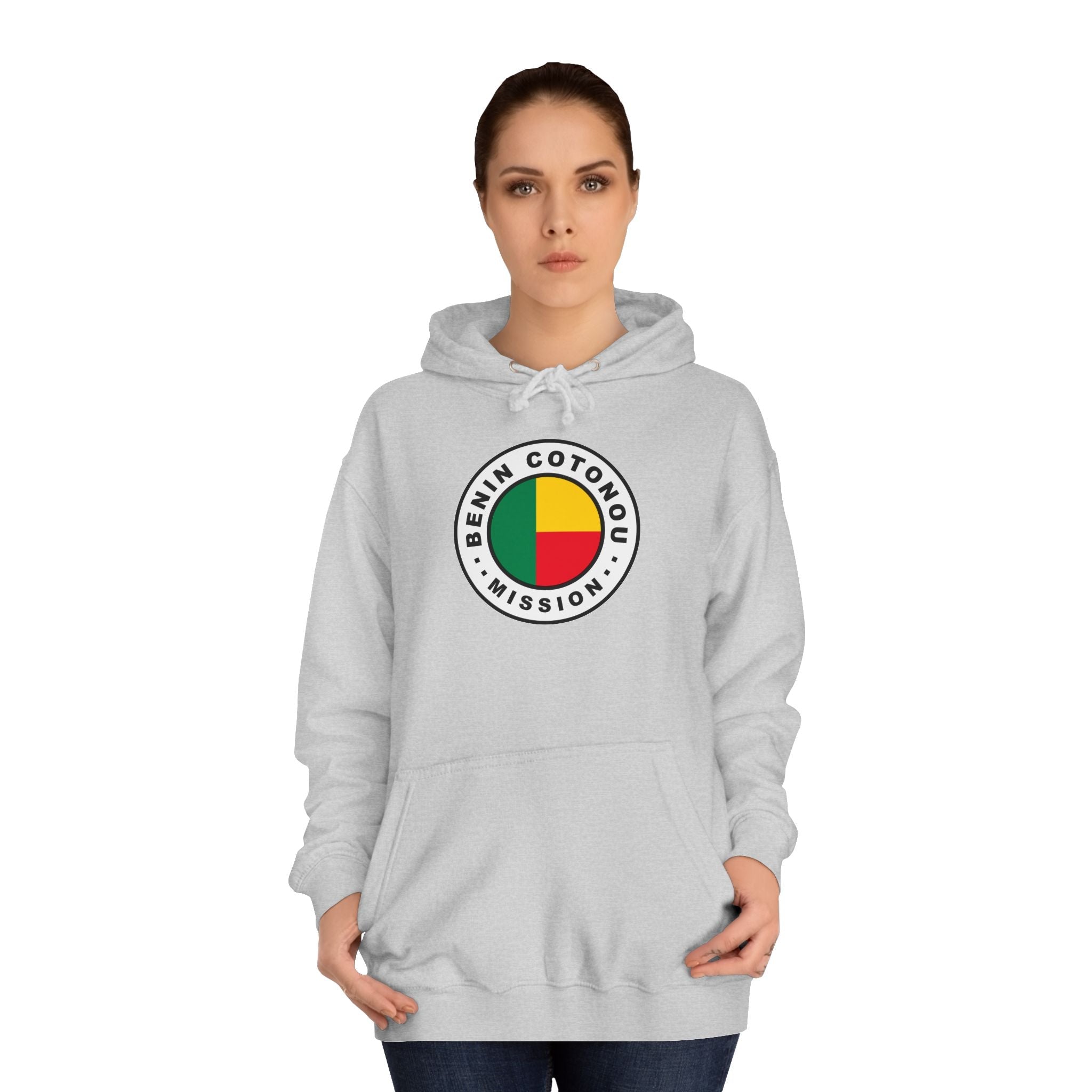 Benin Cotonou Mission Flag Logo (White Border) College Hoodie - Mission Wishlist - LDS Missionary Gift Store
