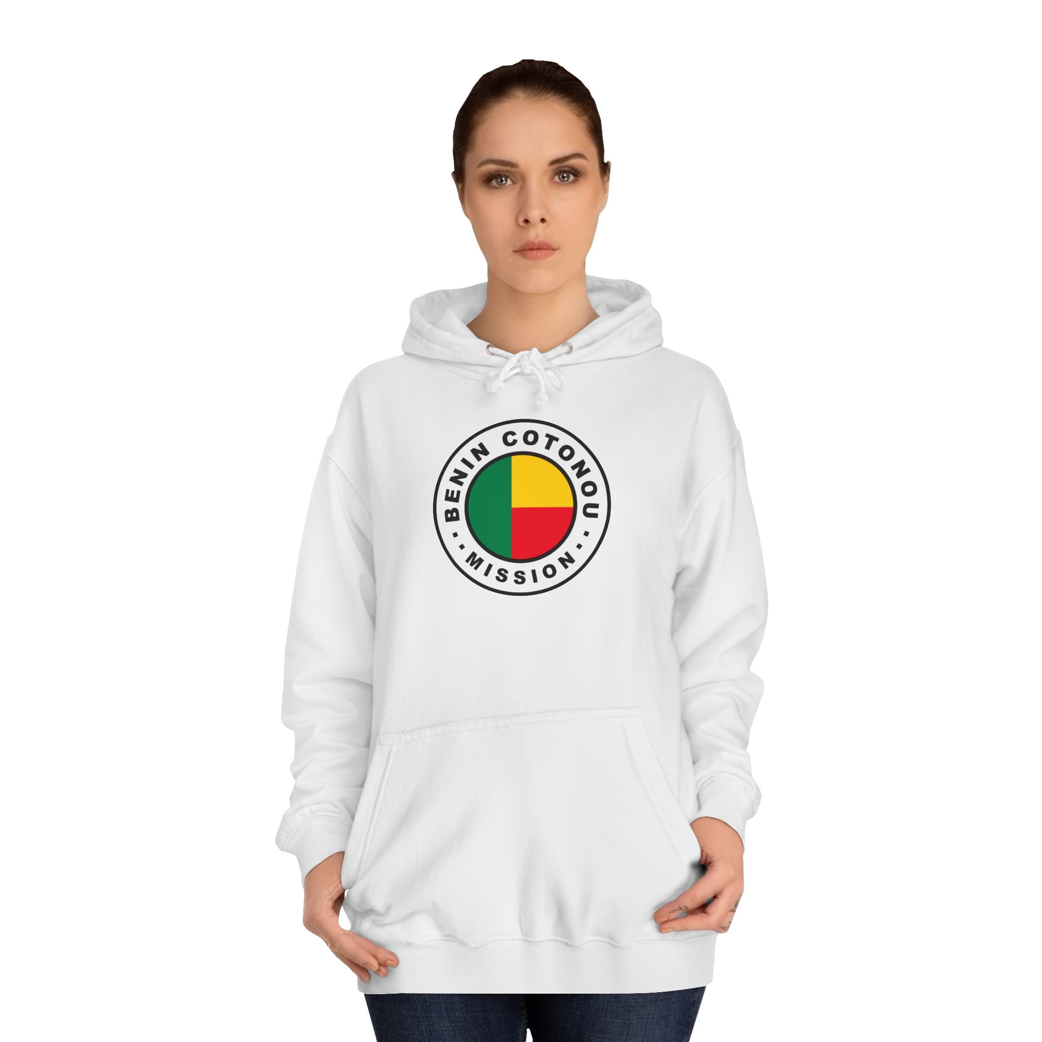 Benin Cotonou Mission Flag Logo (White Border) College Hoodie - Mission Wishlist - LDS Missionary Gift Store