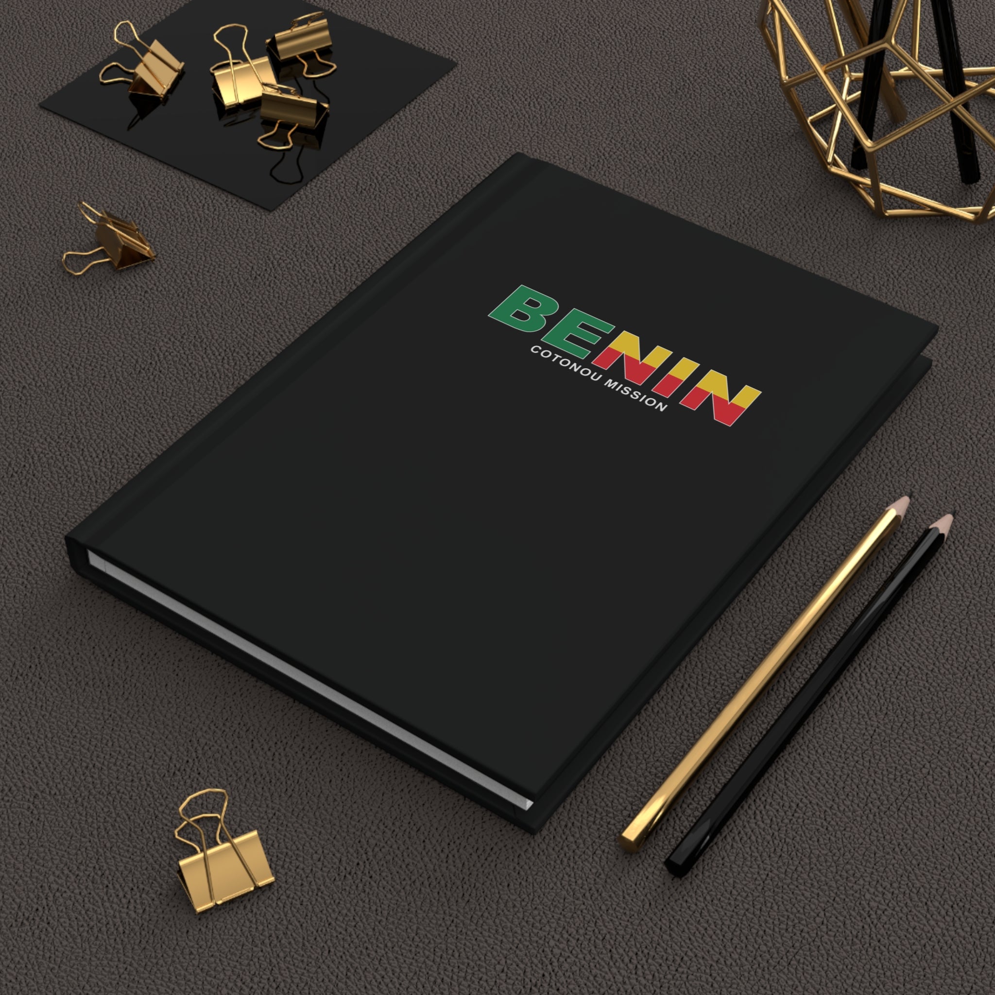 Benin Cotonou Mission Flag Title Black Hardcover Journal Matte - Mission Wishlist - LDS Missionary Gift Store