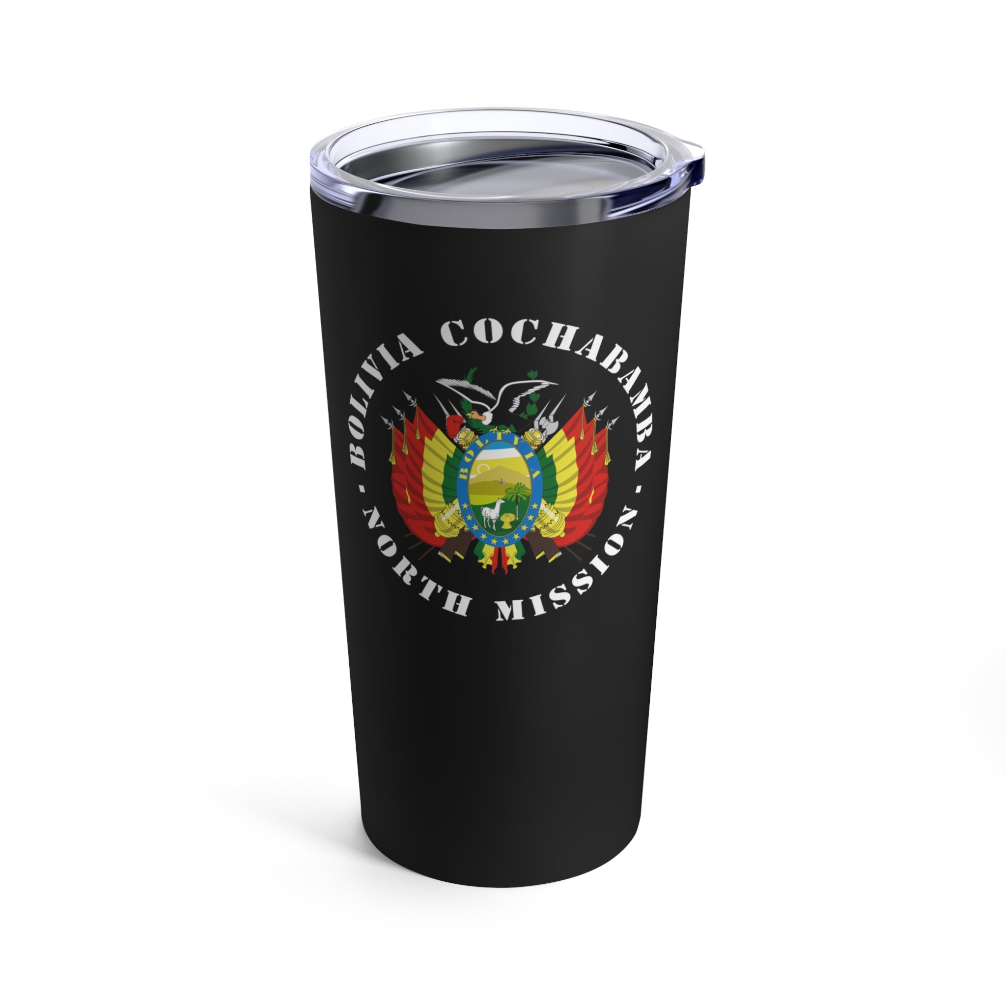Bolivia Cochabamba North Mission Flag Logo Tumbler 20oz Black - Latter-Day Saint LDS Missionary Gift - Book of Mormon