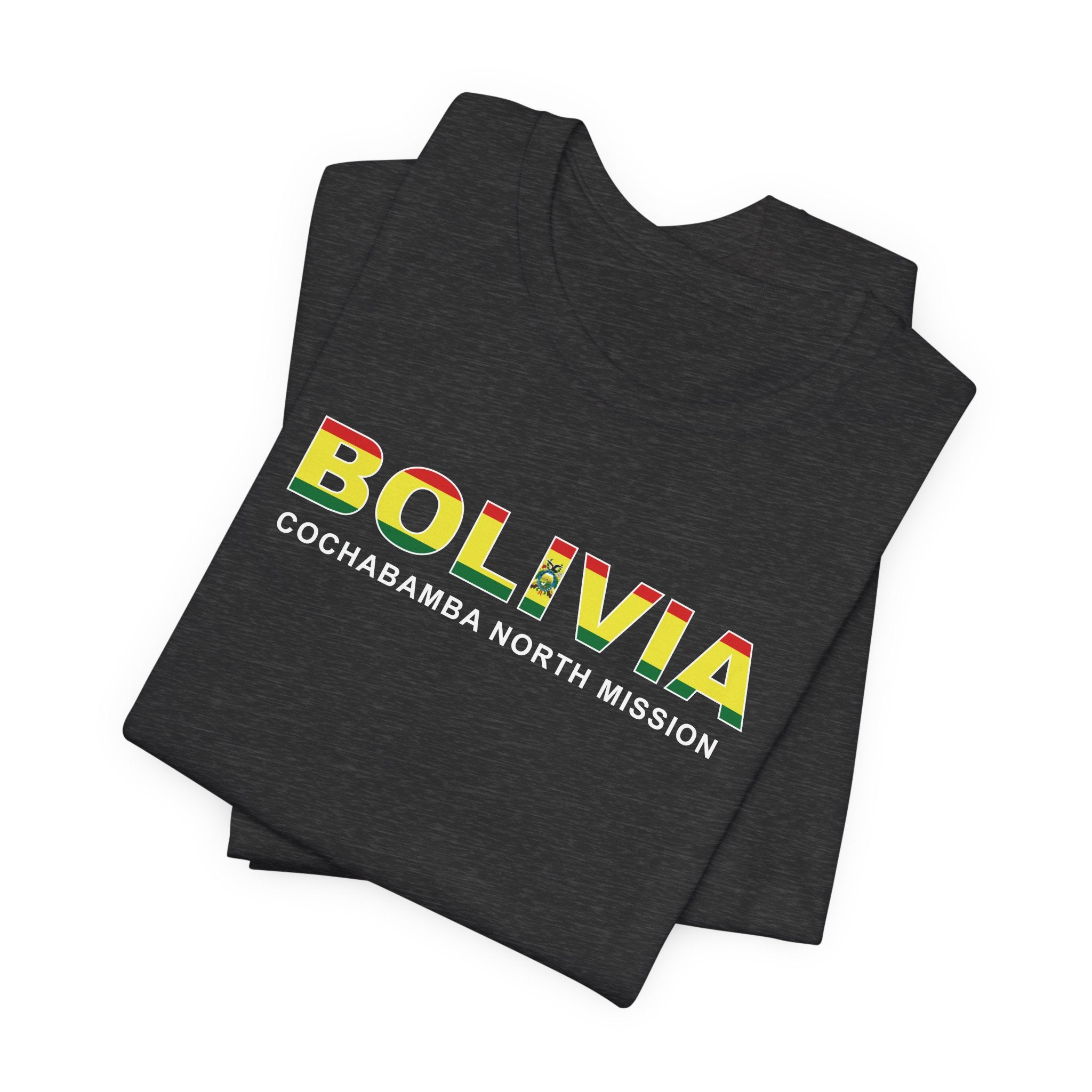 Bolivia Cochabamba North Mission Flag Title T-shirt - Latter-Day Saint LDS Missionary Gift - Book of Mormon