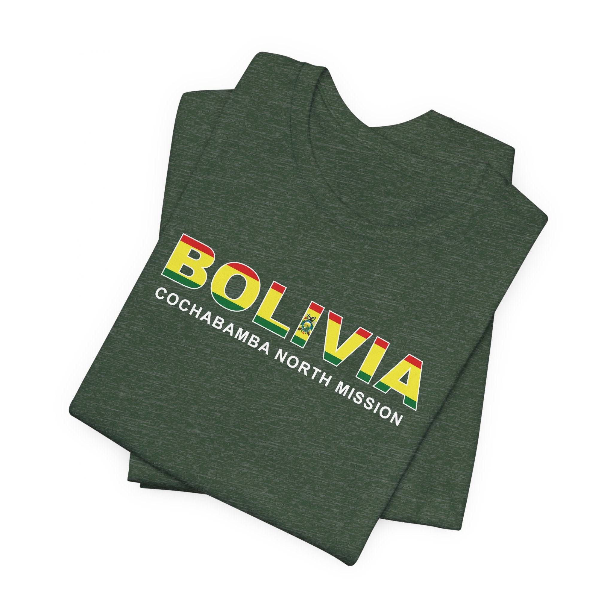 Bolivia Cochabamba North Mission Flag Title T-shirt - Latter-Day Saint LDS Missionary Gift - Book of Mormon