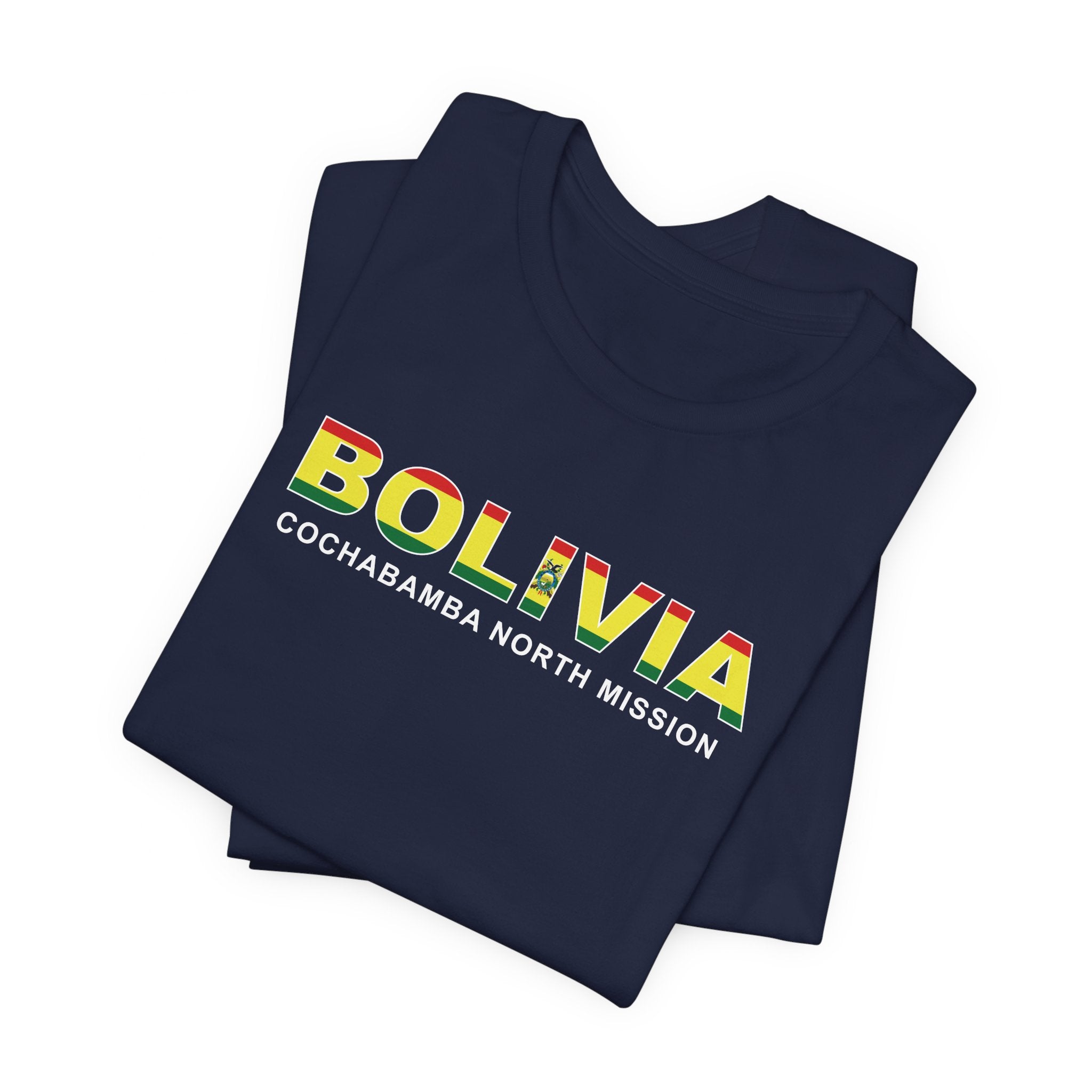 Bolivia Cochabamba North Mission Flag Title T-shirt - Latter-Day Saint LDS Missionary Gift - Book of Mormon