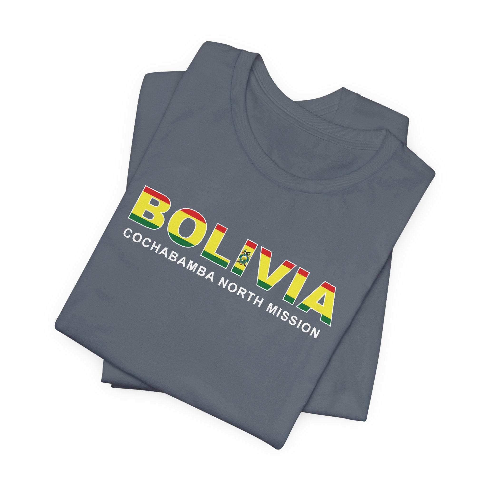 Bolivia Cochabamba North Mission Flag Title T-shirt - Latter-Day Saint LDS Missionary Gift - Book of Mormon
