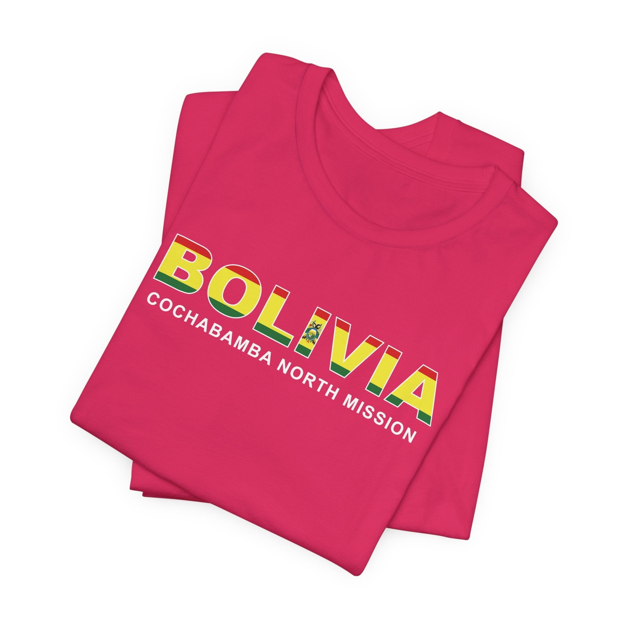 Bolivia Cochabamba North Mission Flag Title T-shirt - Latter-Day Saint LDS Missionary Gift - Book of Mormon