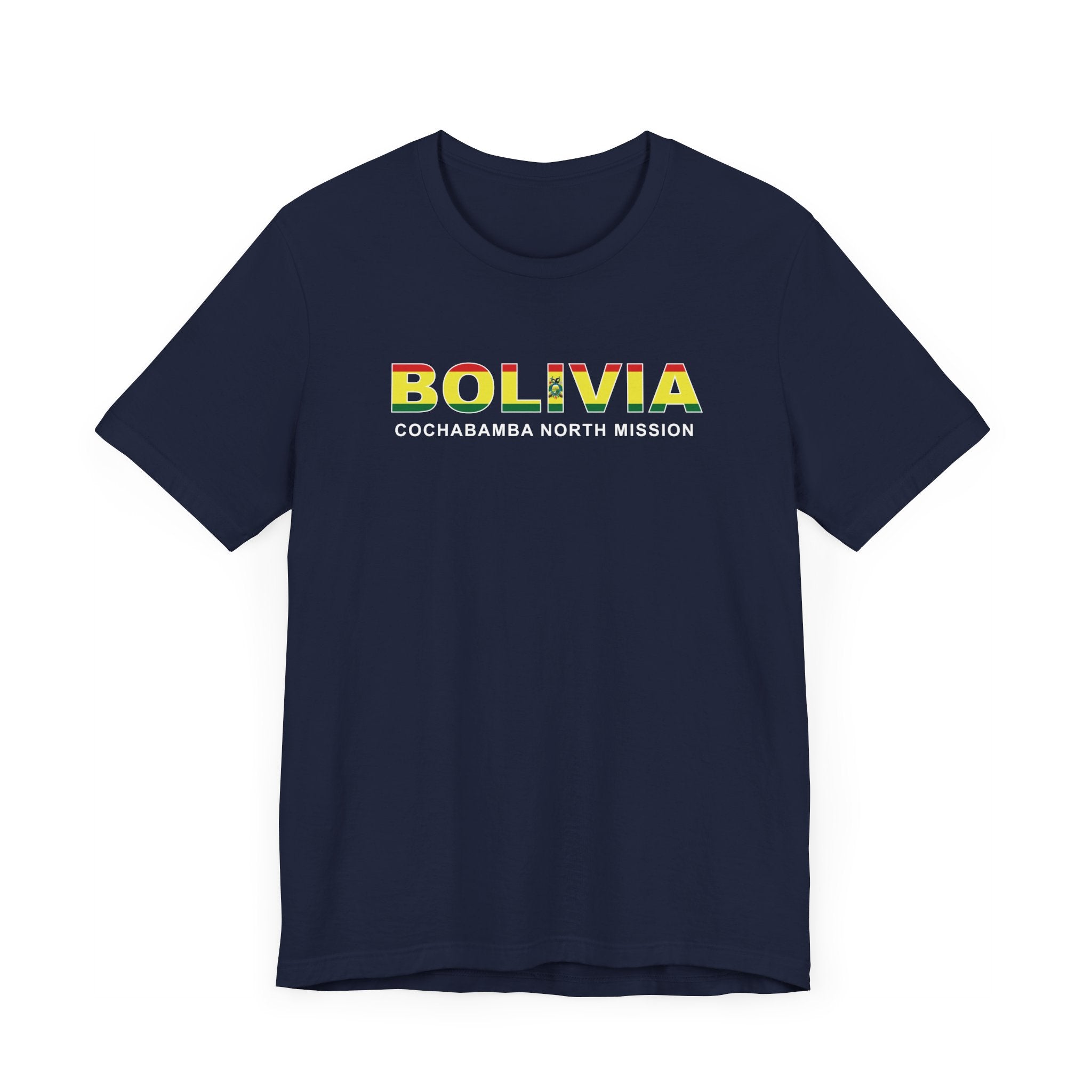 Bolivia Cochabamba North Mission Flag Title T-shirt - Latter-Day Saint LDS Missionary Gift - Book of Mormon