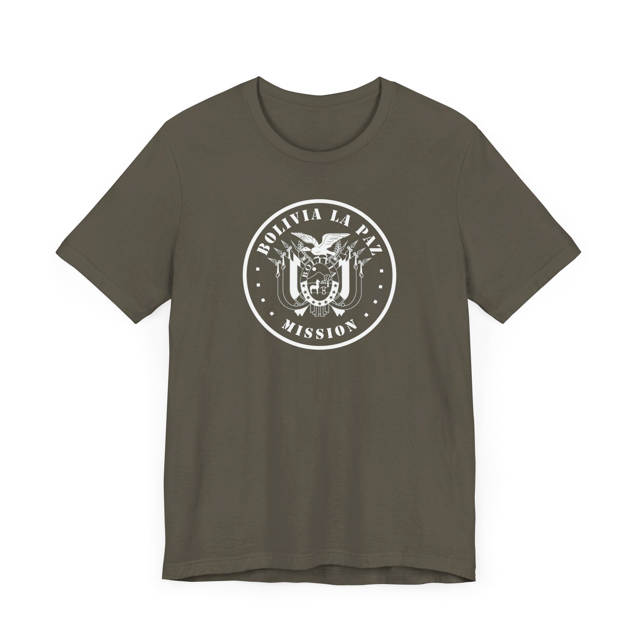 Bolivia La Paz Mission Circular Monochrome Logo T-Shirt - Latter-Day Saint LDS Missionary Gift - Book of Mormon