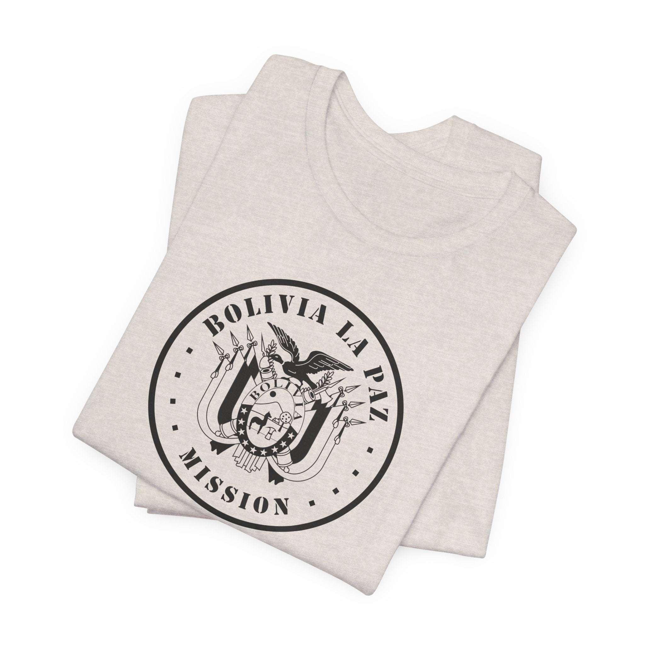 Bolivia La Paz Mission Circular Monochrome Logo T-Shirt - Latter-Day Saint LDS Missionary Gift - Book of Mormon